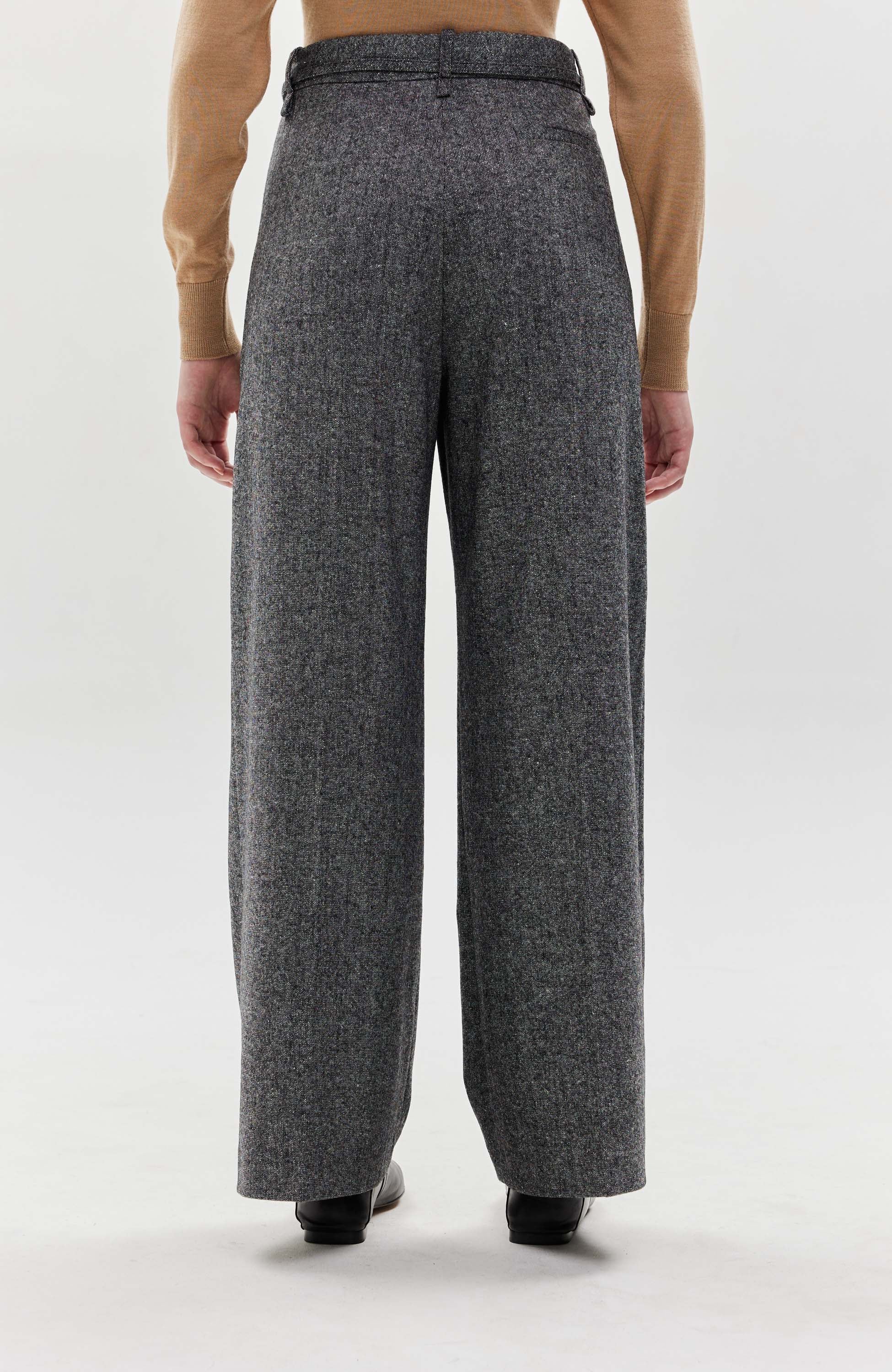 Straight flannel trousers