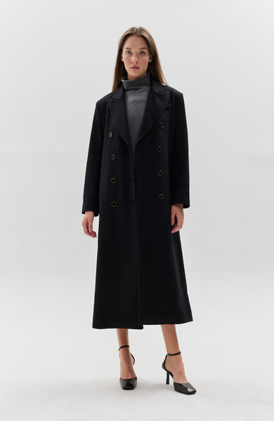 Double breasted wool coat