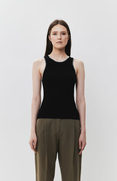 Contrast stitch top