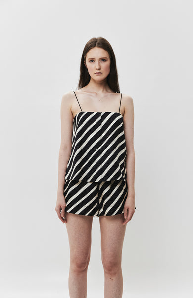 Striped silk top