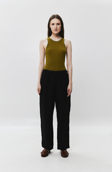 Straight-leg linen trousers