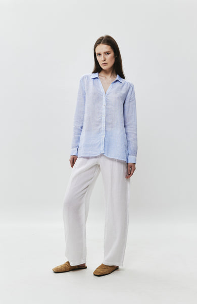 Straight-leg linen trousers