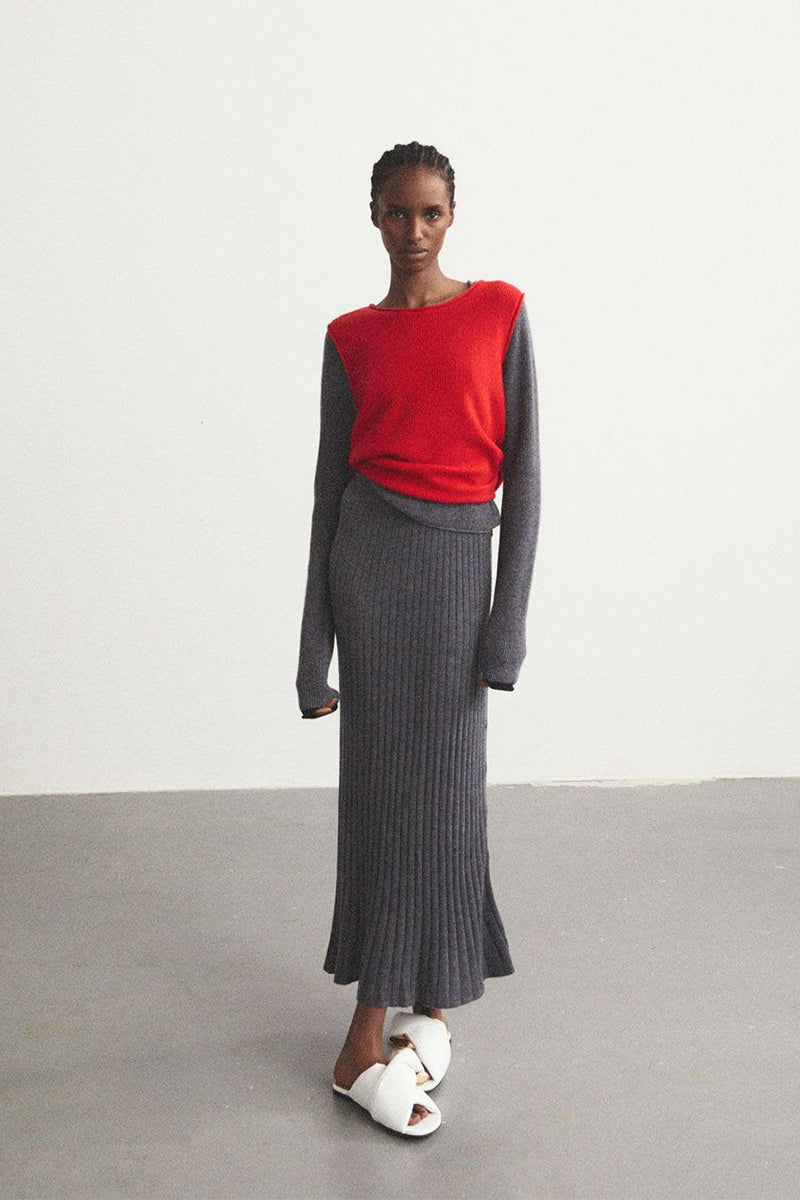 Fine knit skirt KATIE and Rollneck cashmere sweater IDA