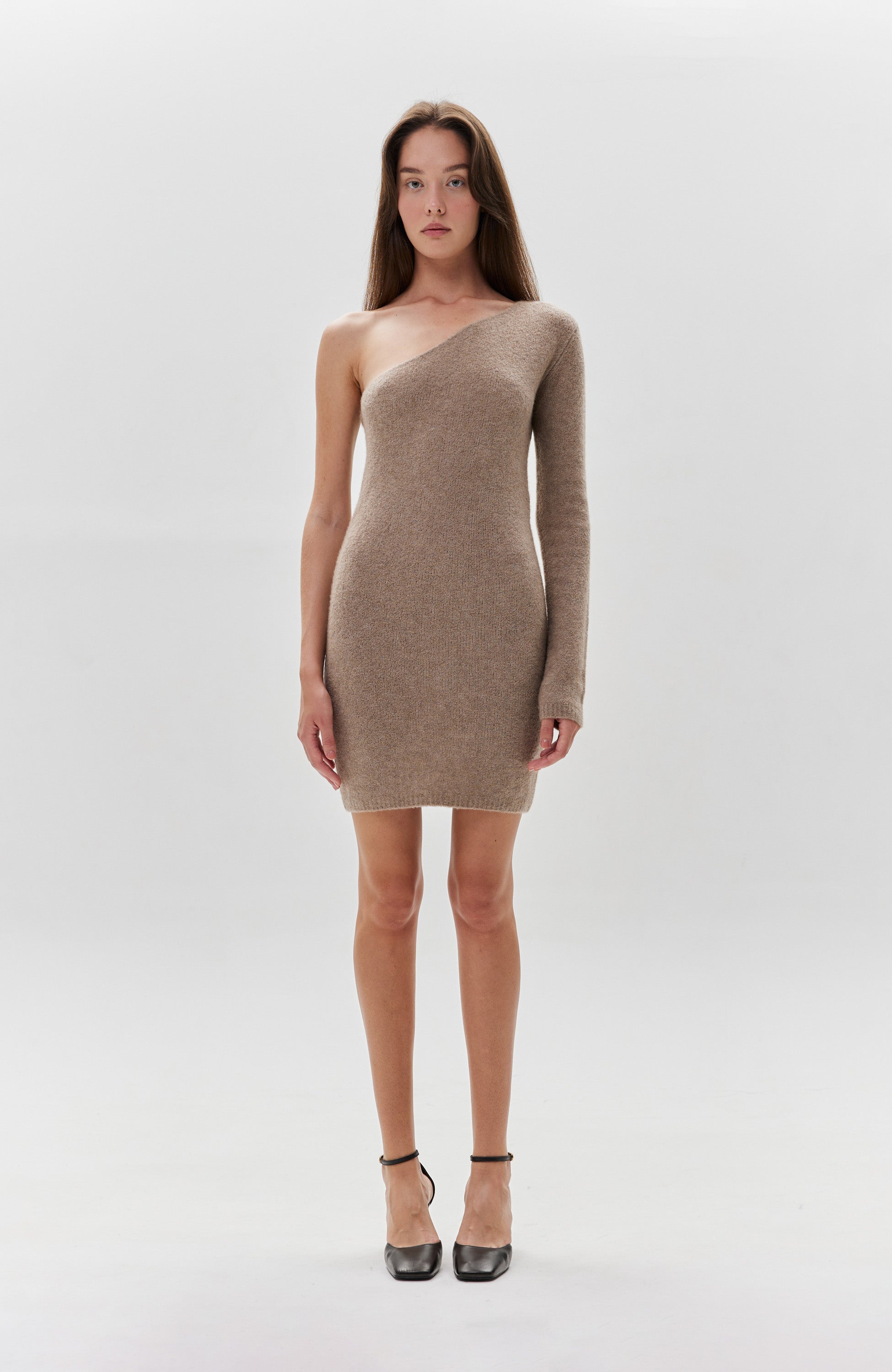 Single-sleeve cashmere dress ALAIA