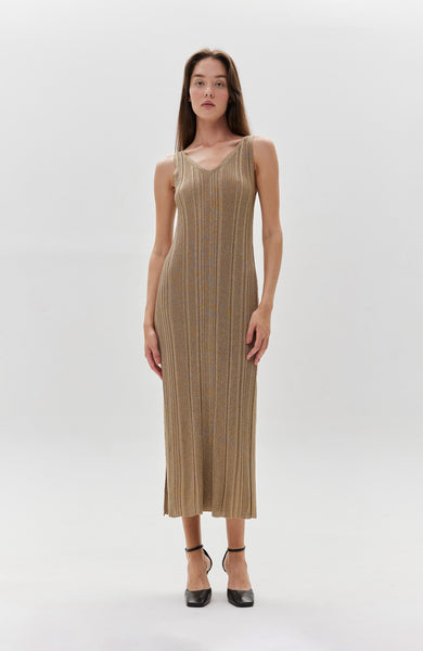 Metallic knit dress