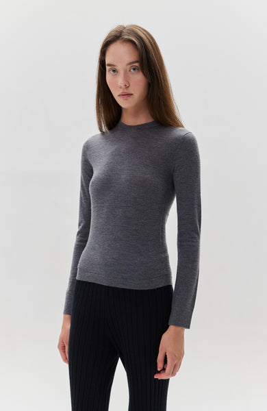 Roundneck fine-knit top ROWEN