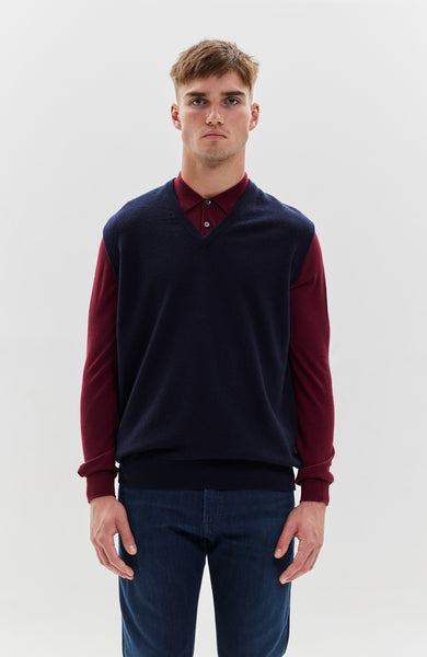 V-neck cashmere vest