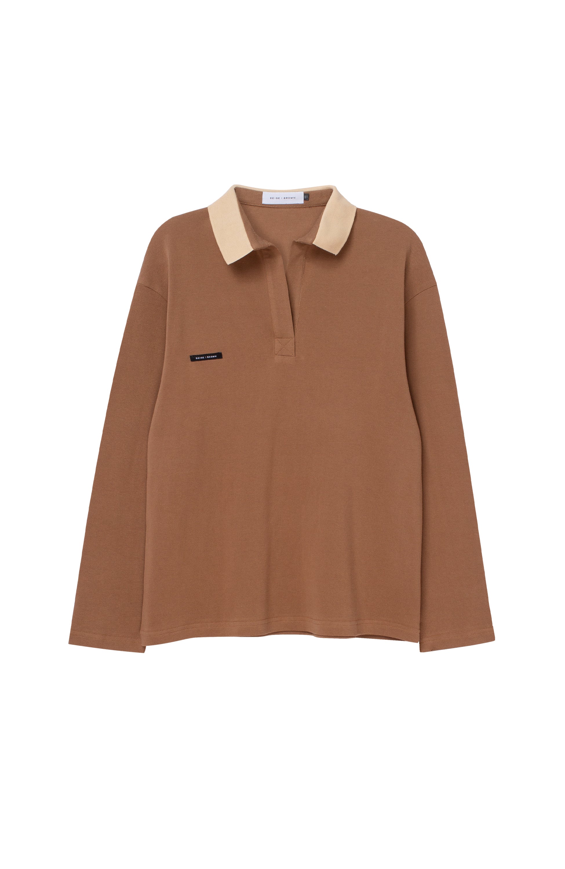 Beige brown Beige Longsleeve polo image 8