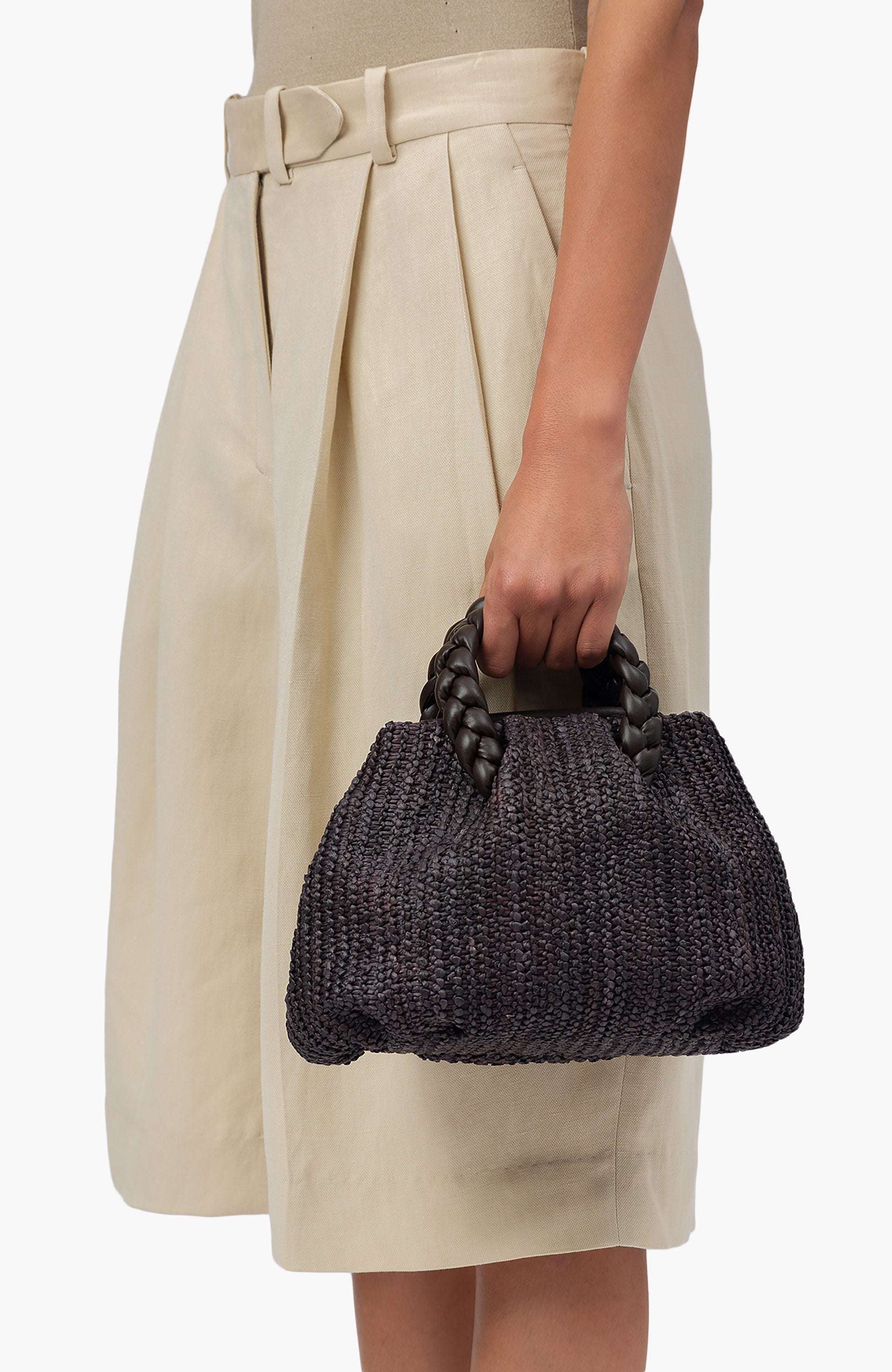 Hereu Brown Torebka crossbody bombon m raffia image 5