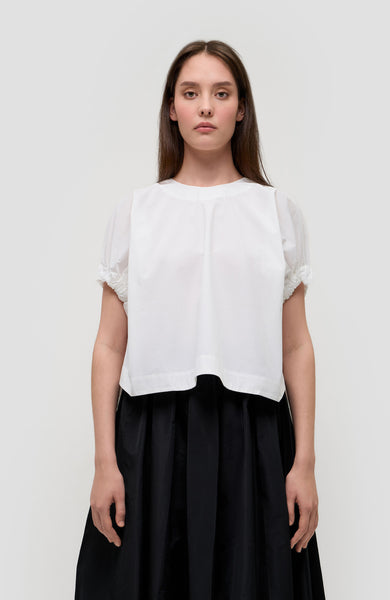 Rouched cotton blouse