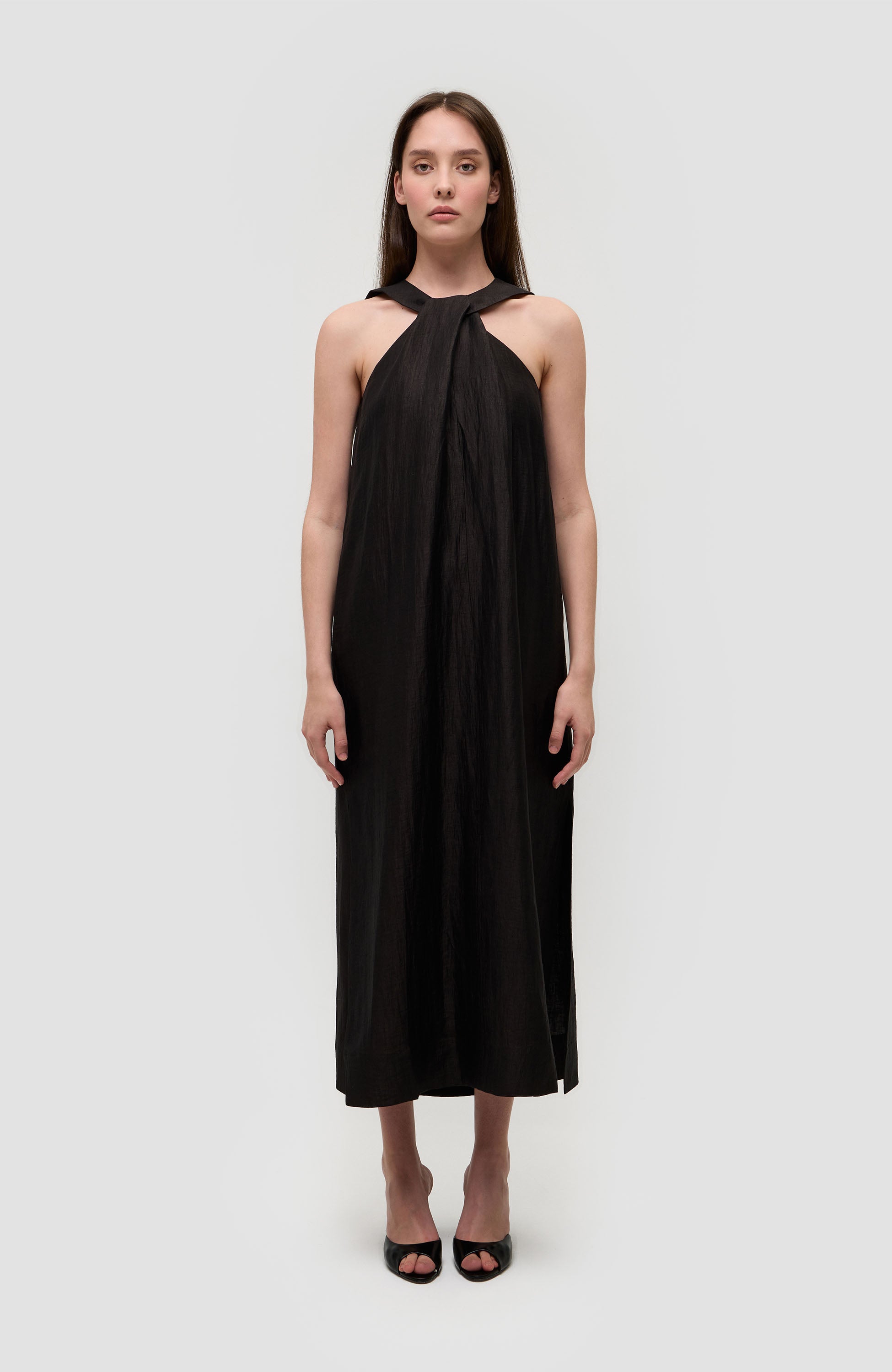 House of dagmar Black Lniana sukienka twist image 3