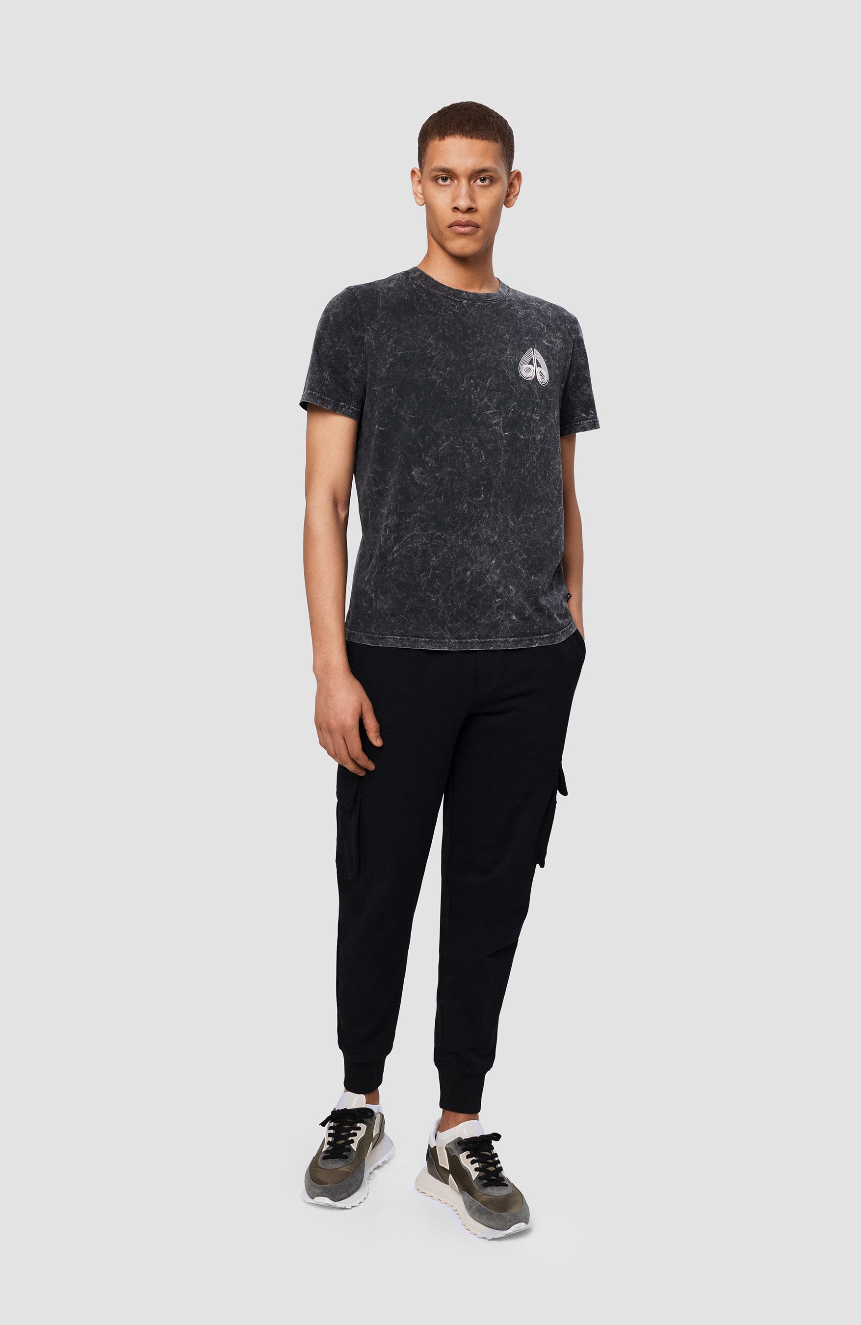 Moose knuckles Black Washed-effect cotton t-shirt philippe image 7