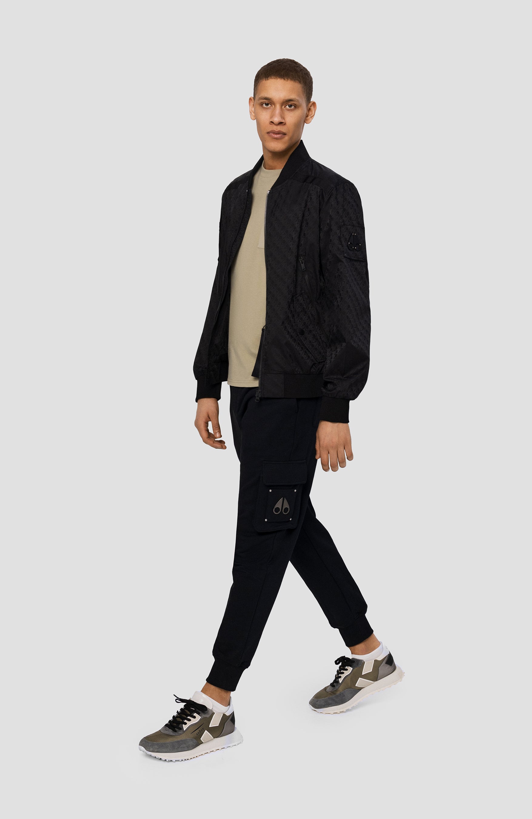 Moose knuckles Black Logo-pattern bomber jacket courville image 12