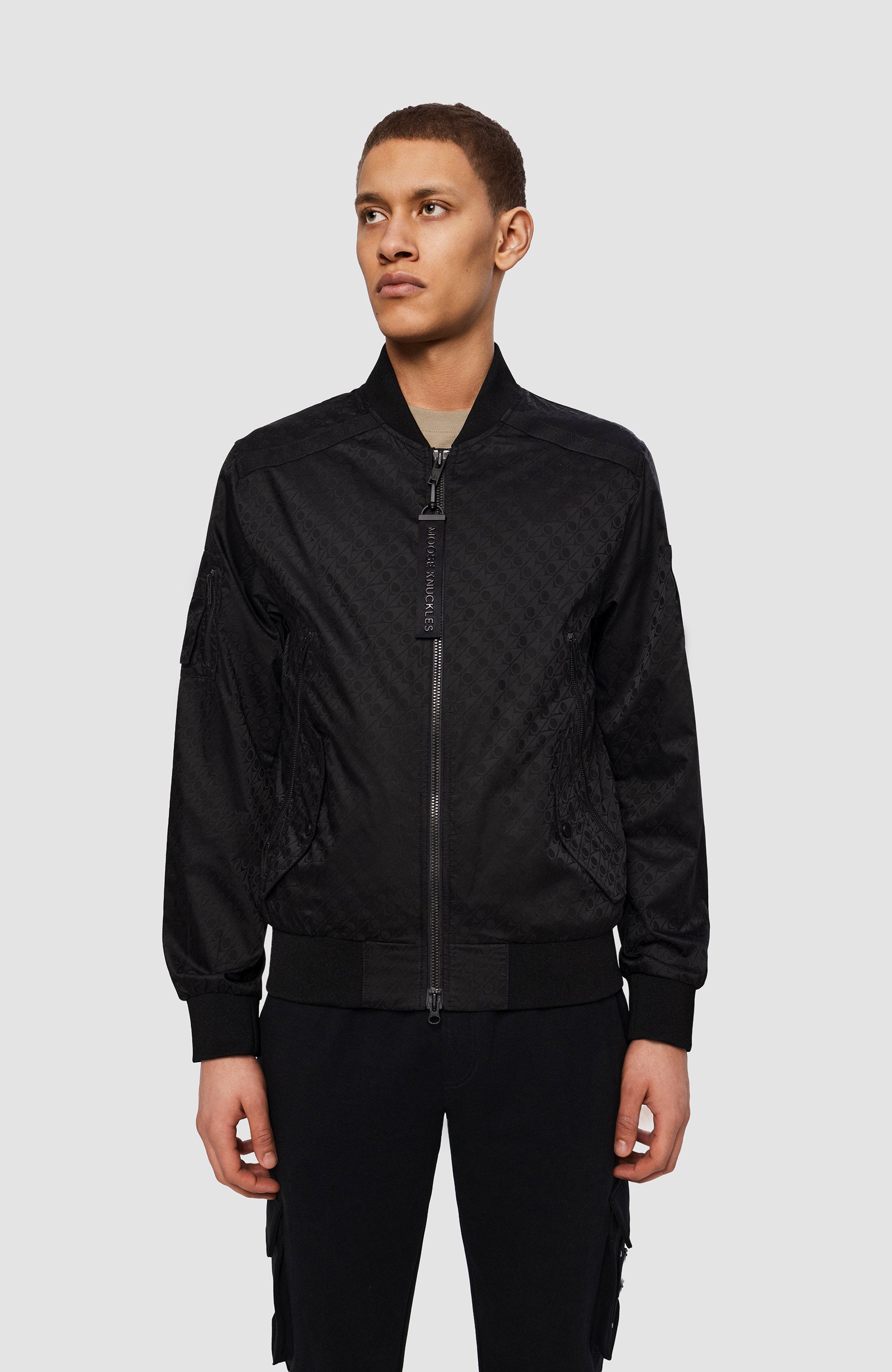 Moose knuckles Black Logo-pattern bomber jacket courville image 4