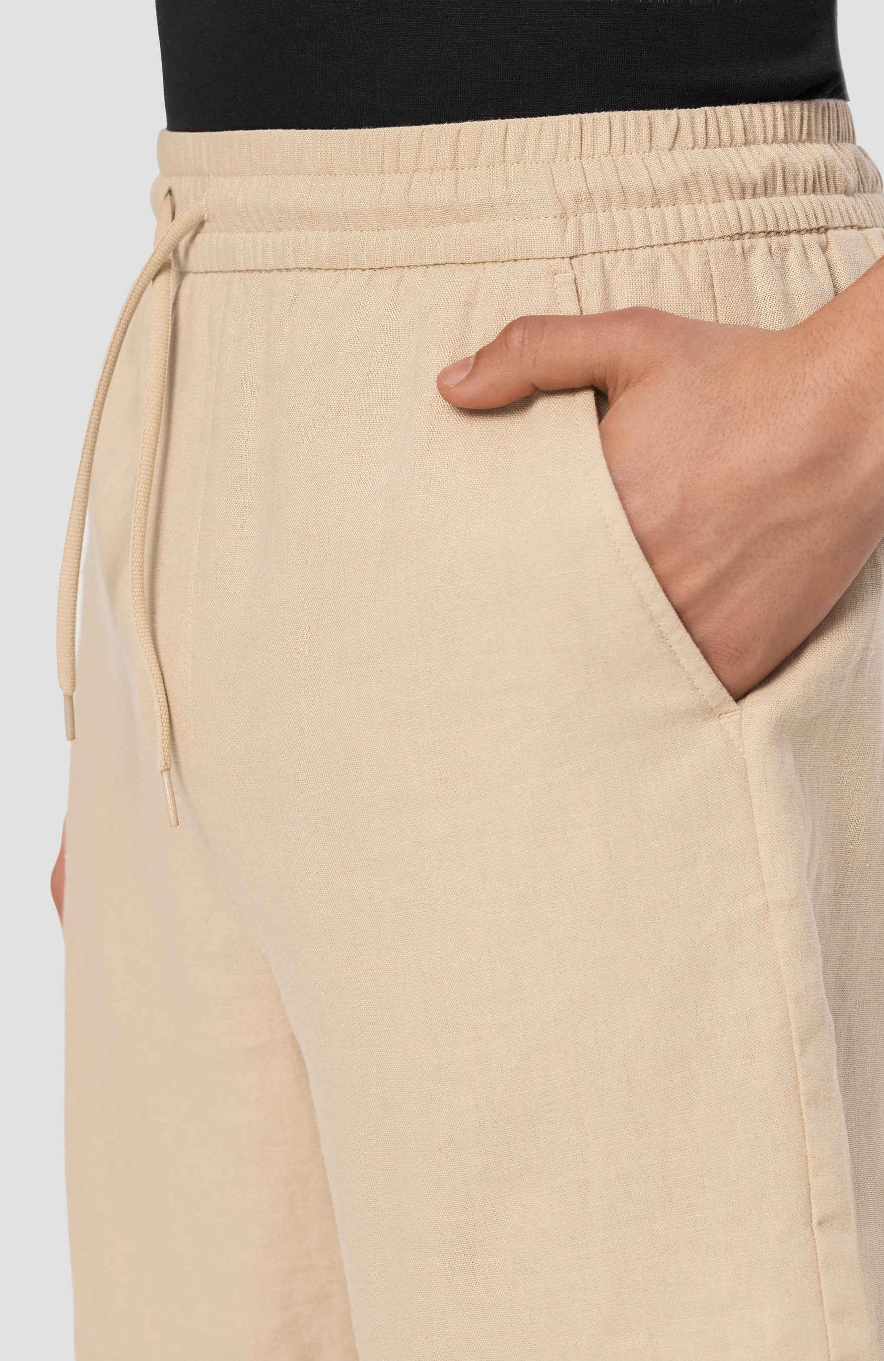 Les deux Neutral Drawstring linen shorts otto image 5