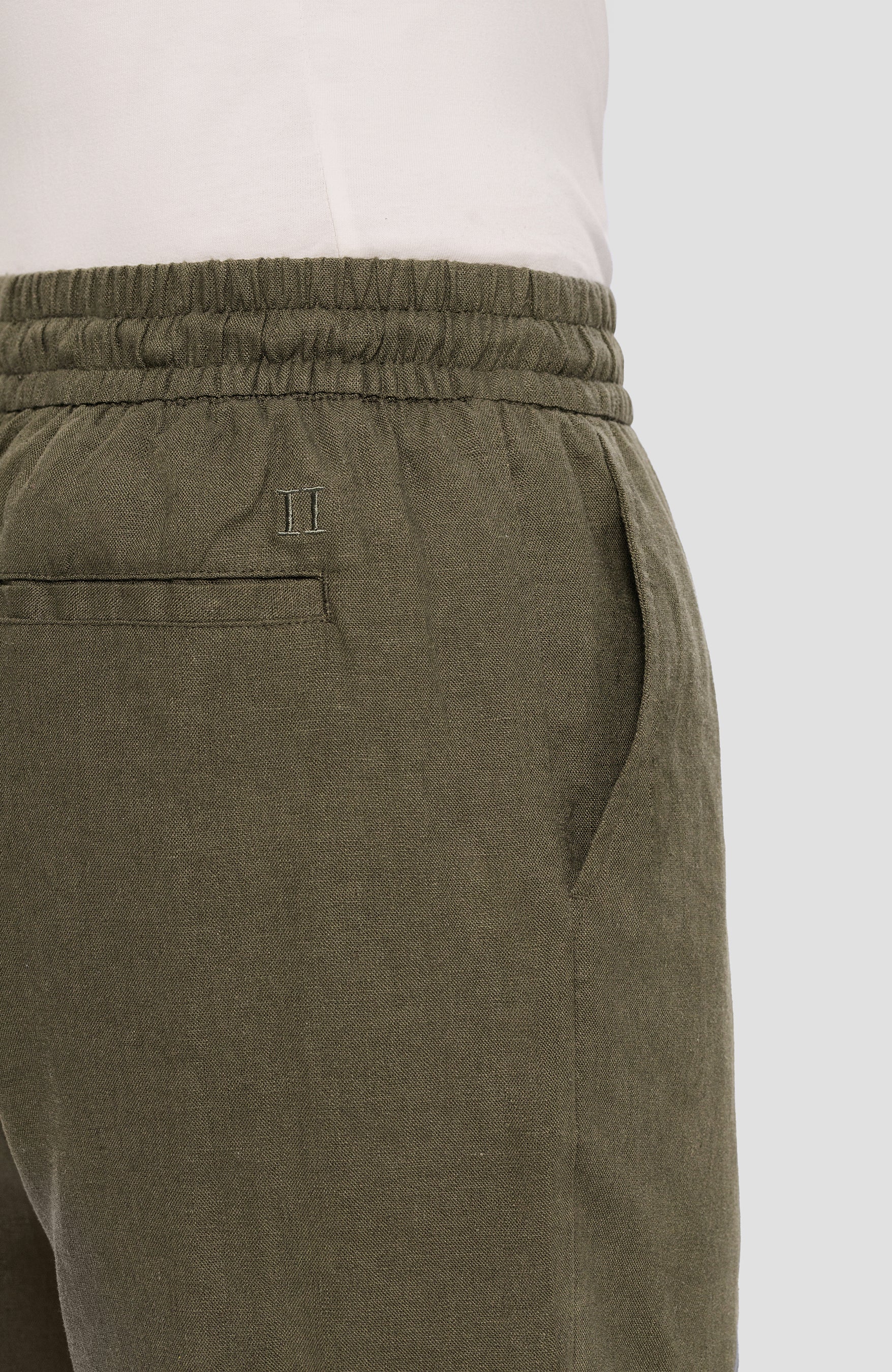 Les deux Green Drawstring linen shorts otto image 5