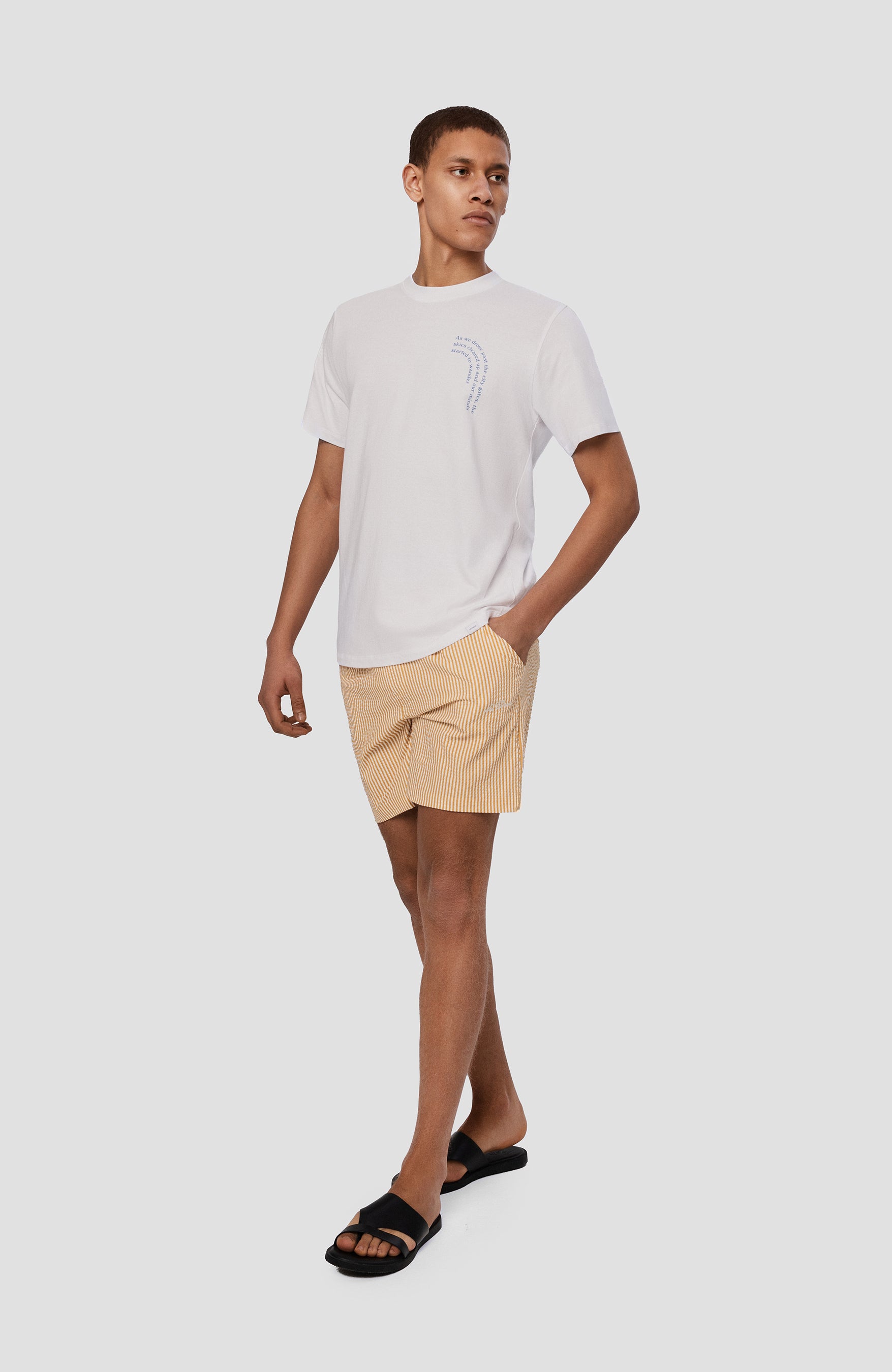 Les deux Yellow Stripe swim shorts stan image 7