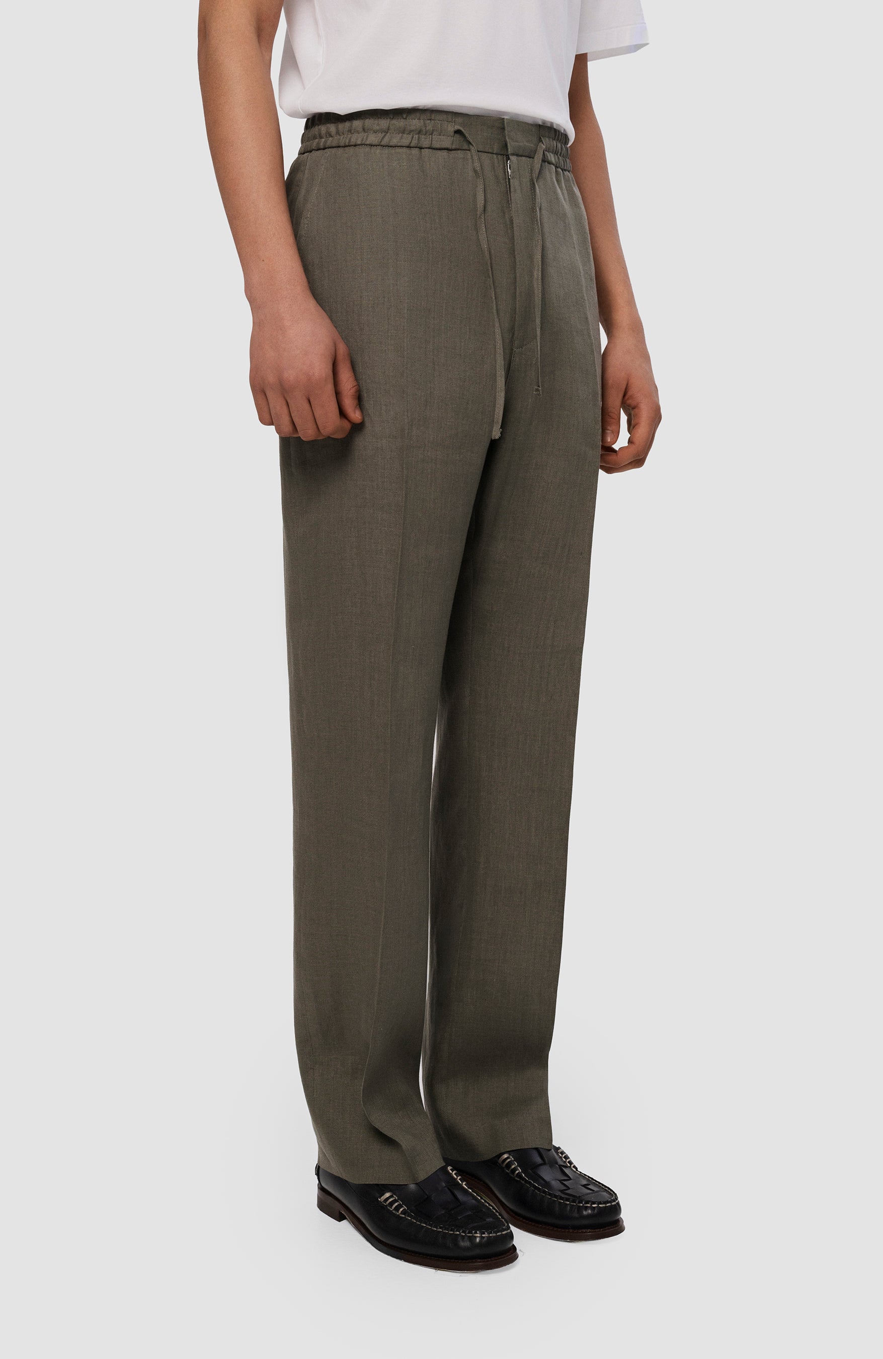 Tiger of sweden Green Linen casual trousers iscove image 3