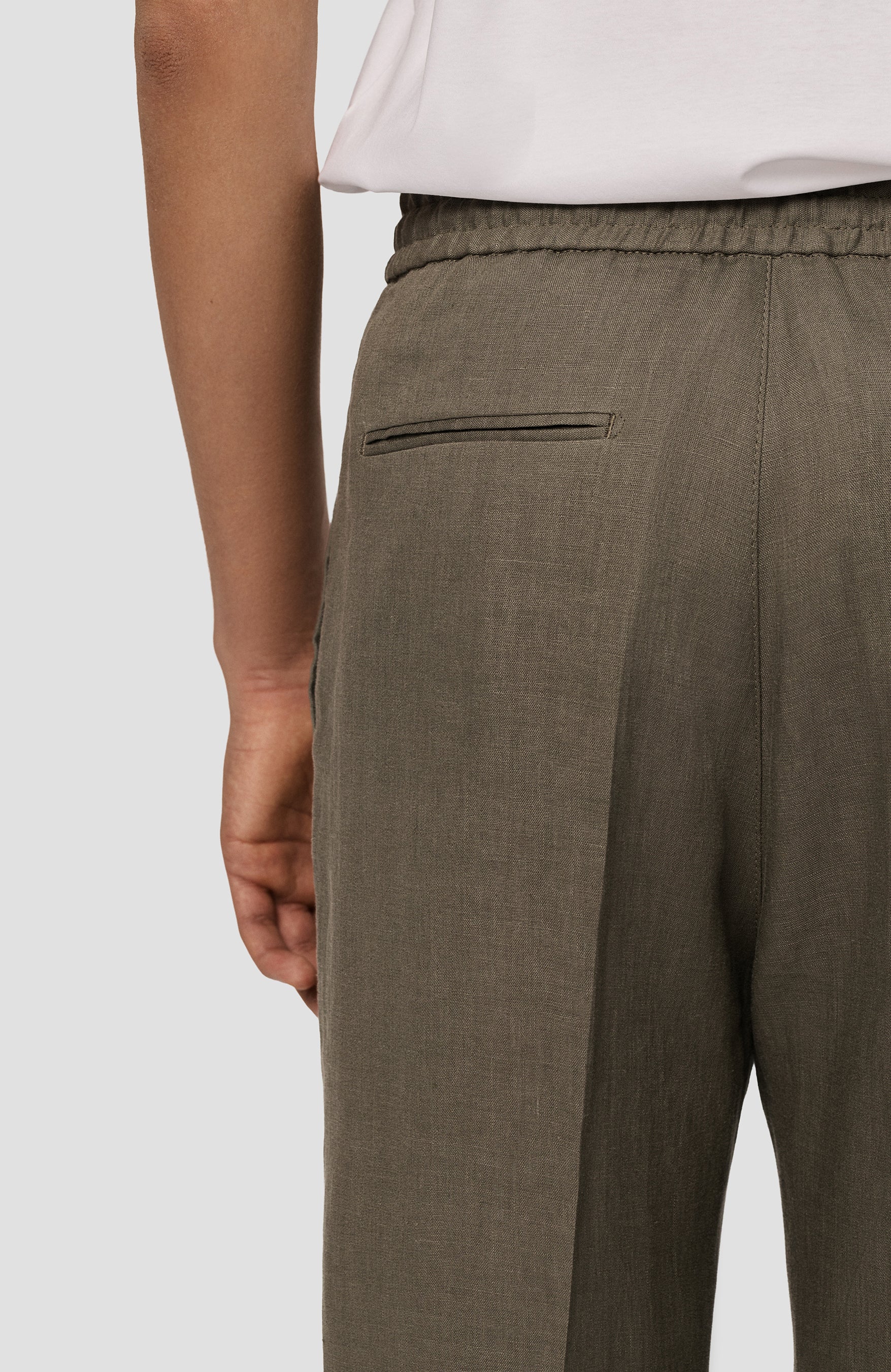 Tiger of sweden Green Linen casual trousers iscove image 5