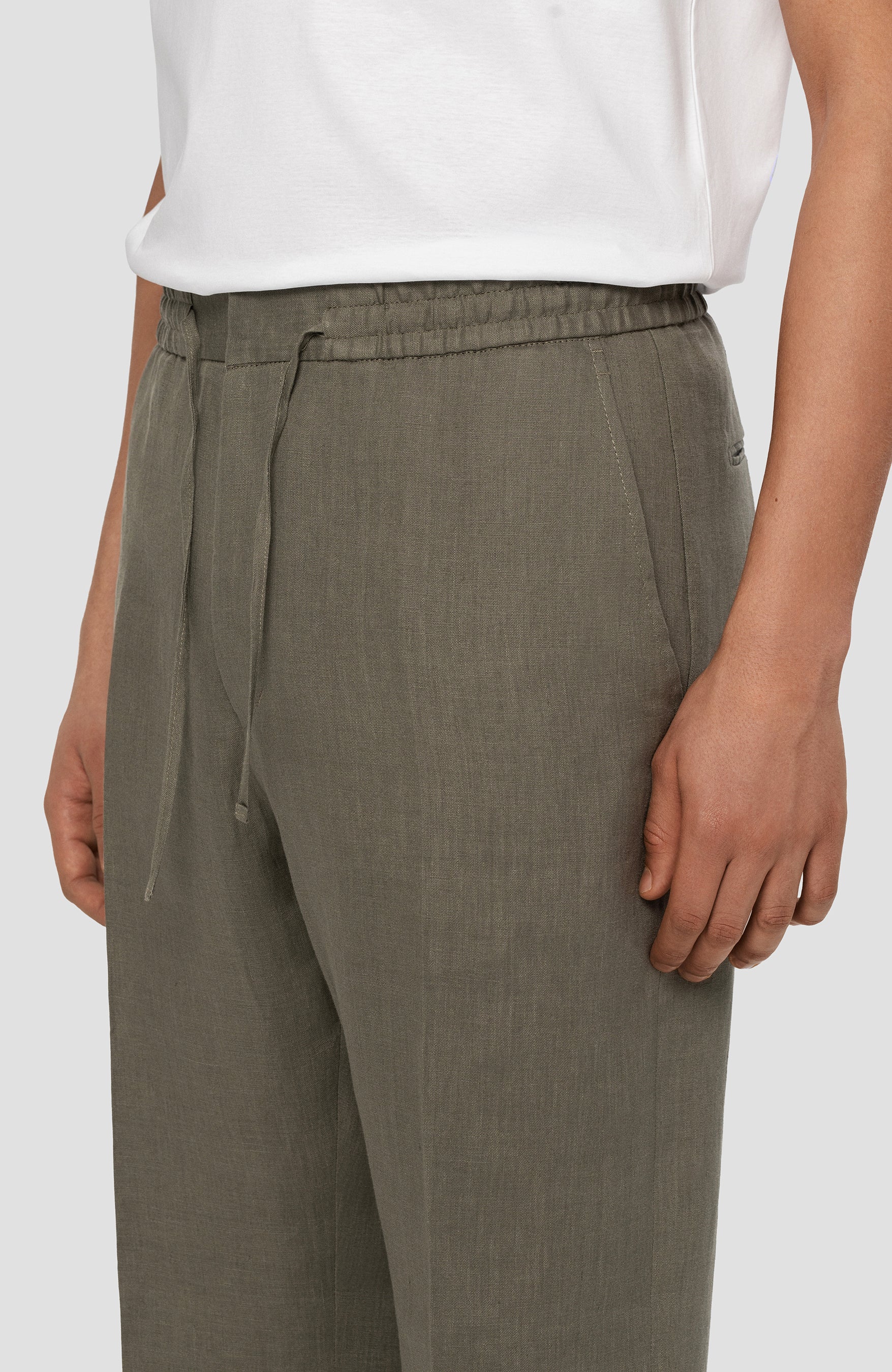Tiger of sweden Green Linen casual trousers iscove image 6