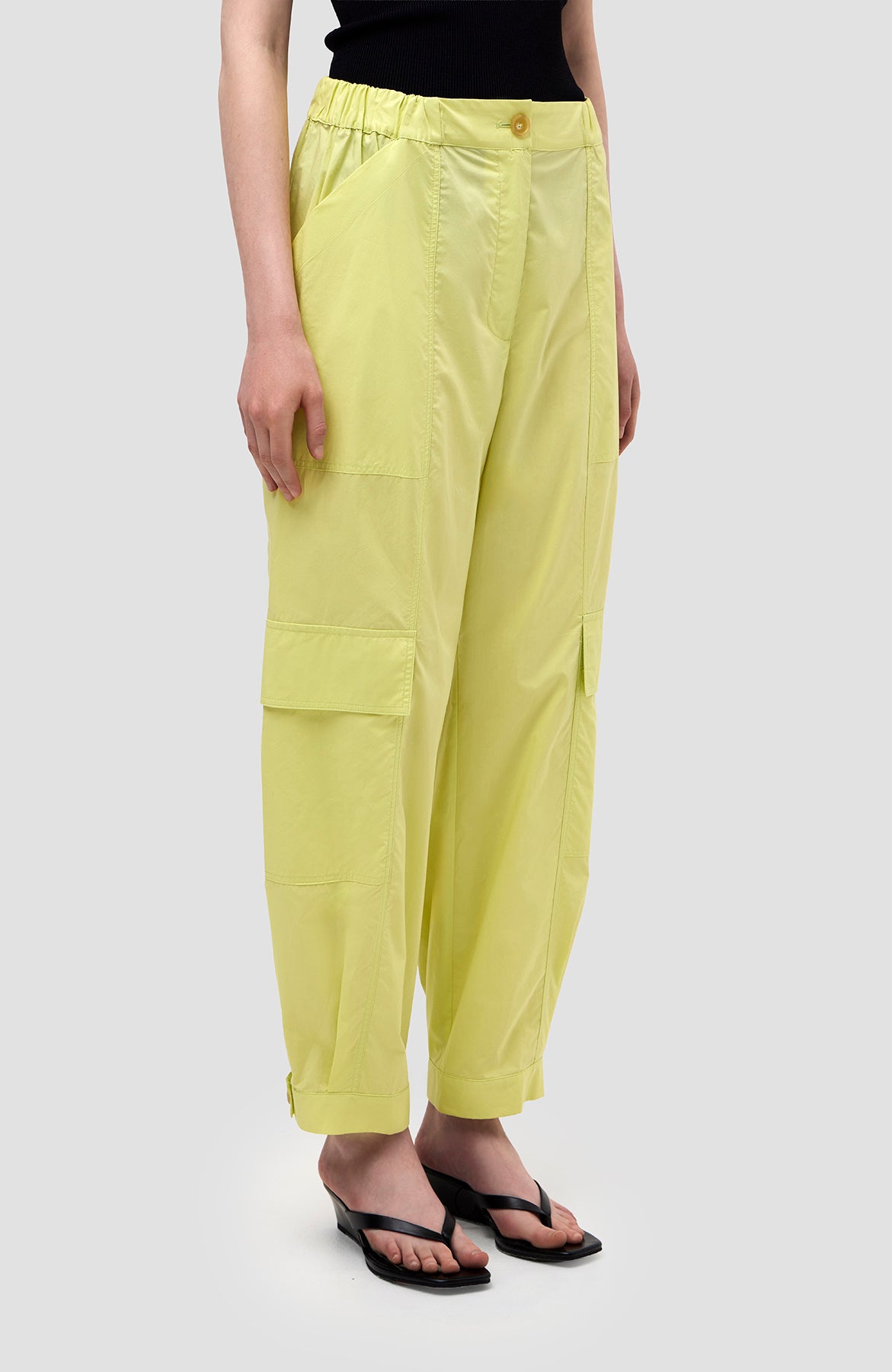 Erika cavallini Yellow Tapered-leg cargo trousers image 4