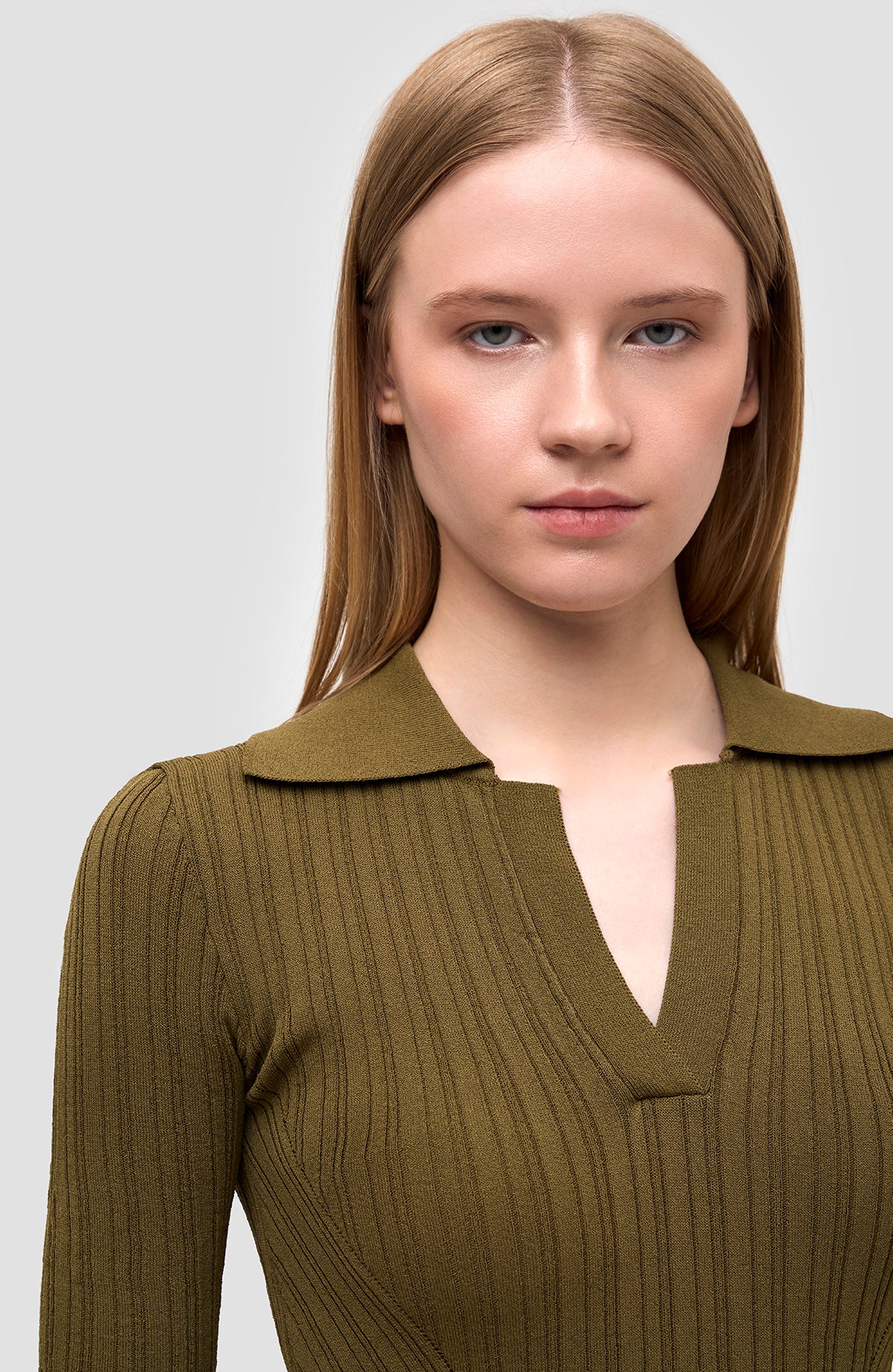 Ribbed poloneck top