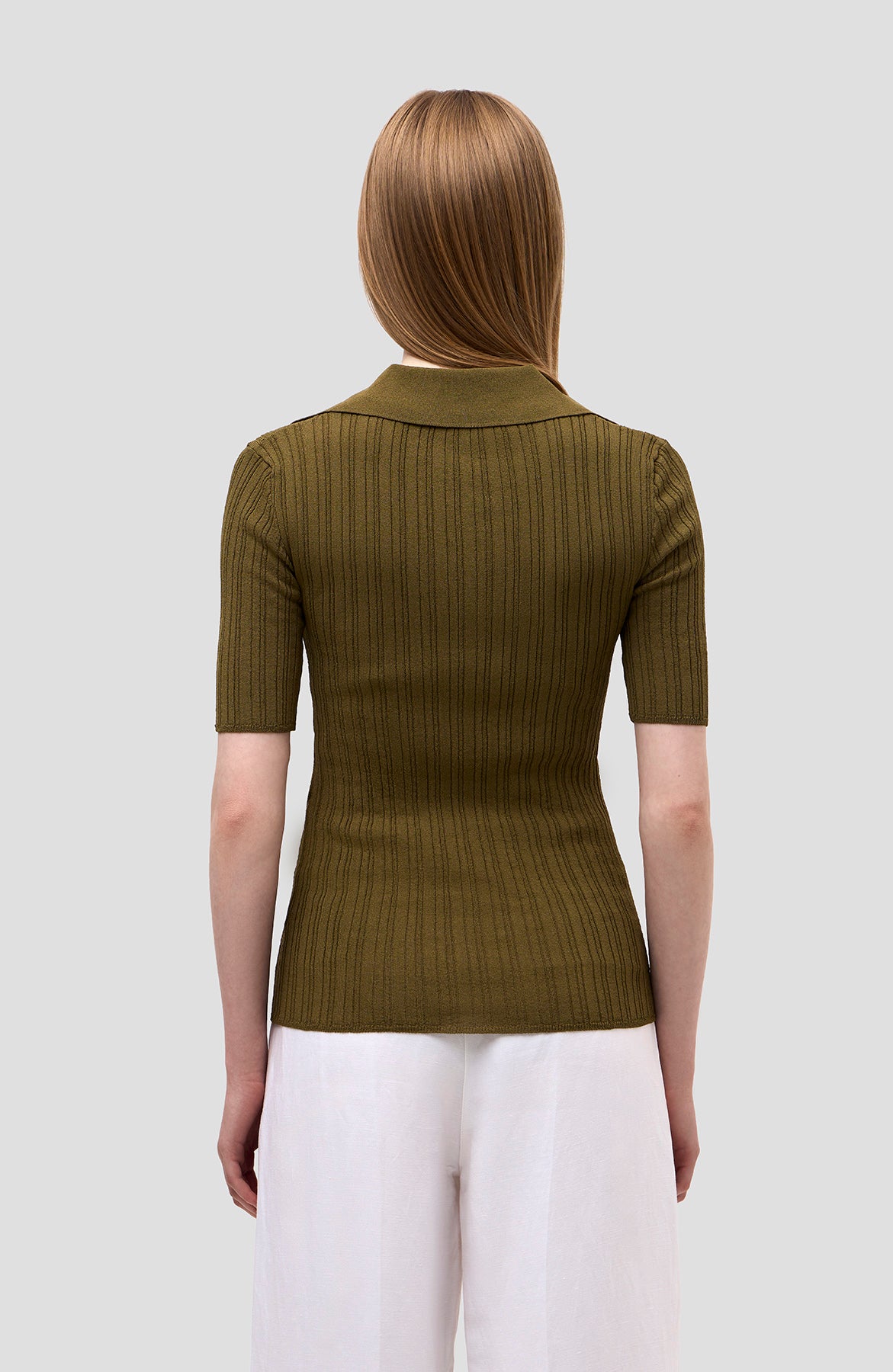 Erika cavallini Green Ribbed poloneck top image 3