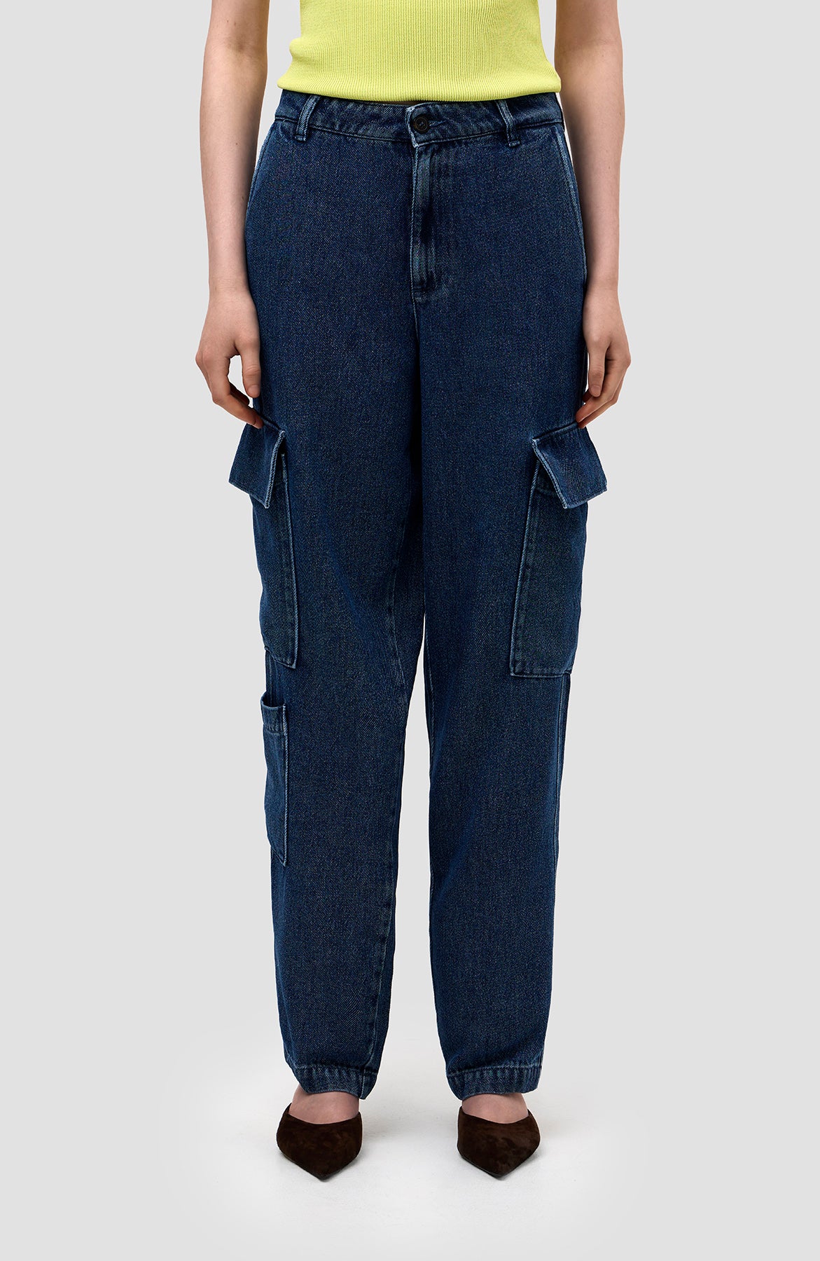 Erika cavallini Blue Teksast cargo püksid image 3