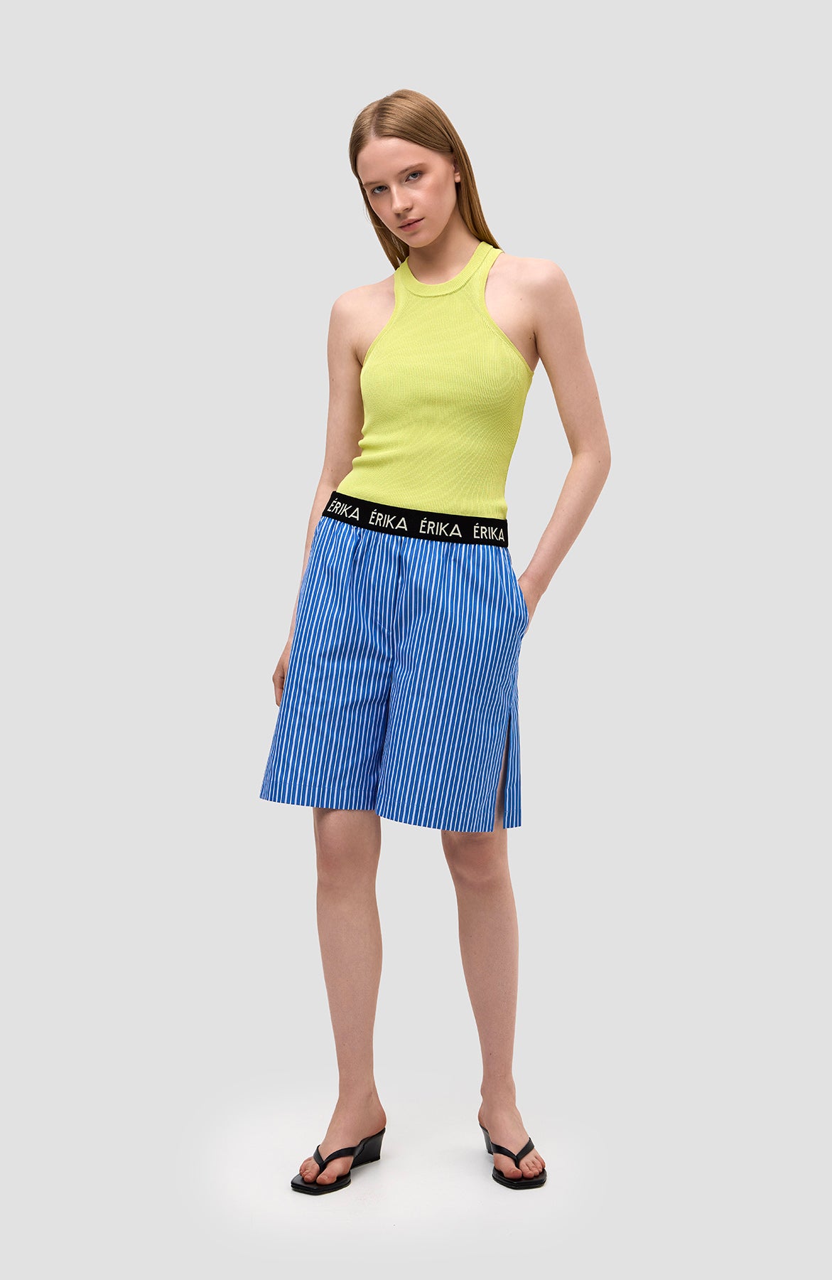 Striped bermuda shorts