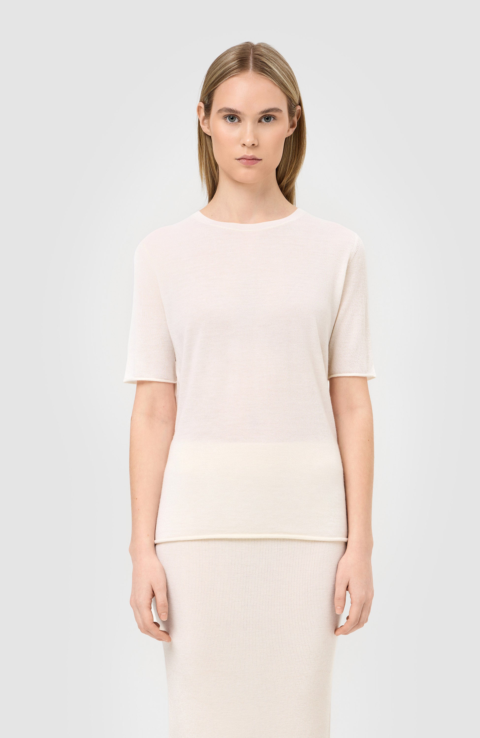 Fine-knit cashmere t-shirt ARI