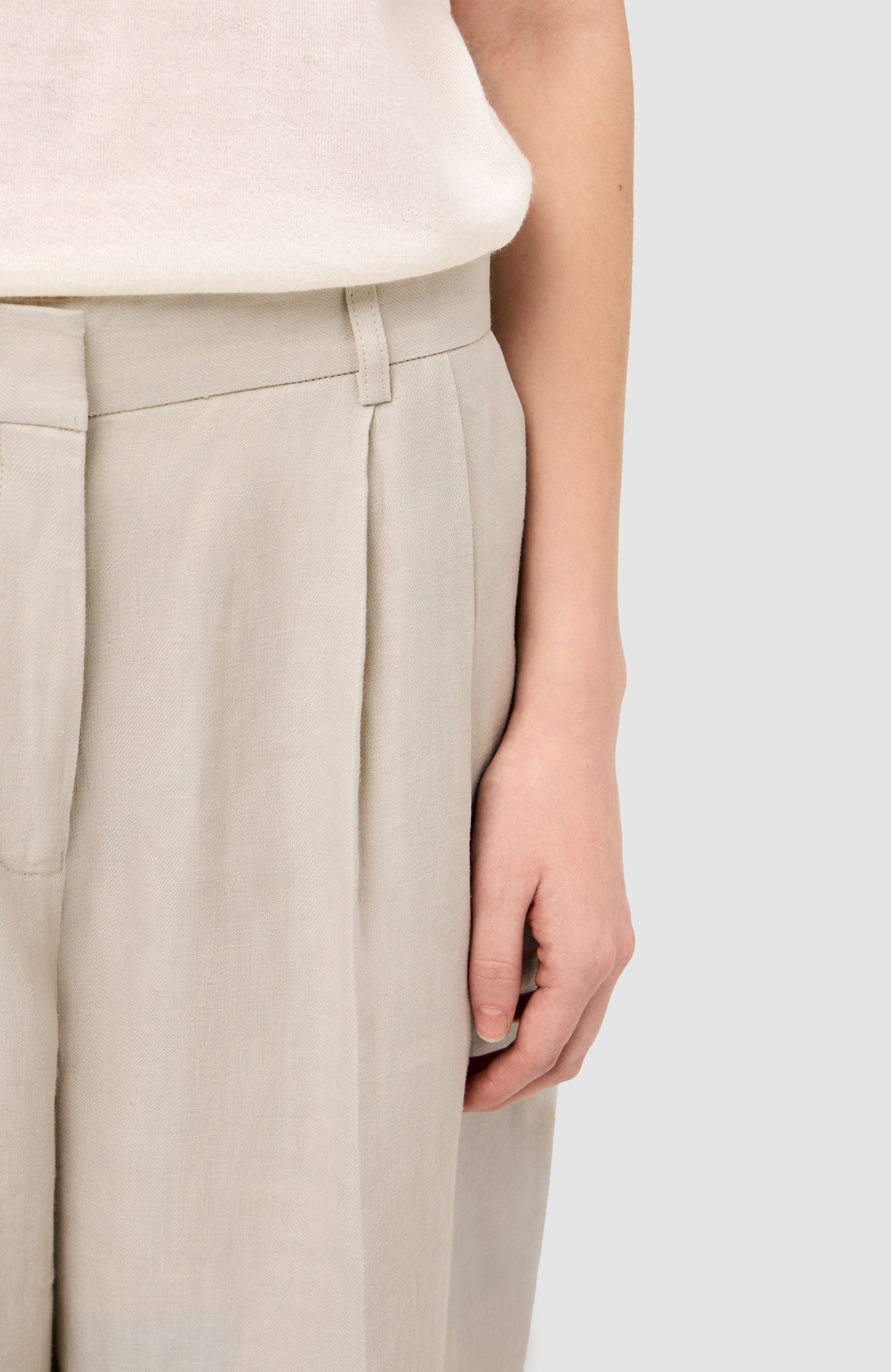 House of dagmar Neutral Linen wide suit trousers image 5
