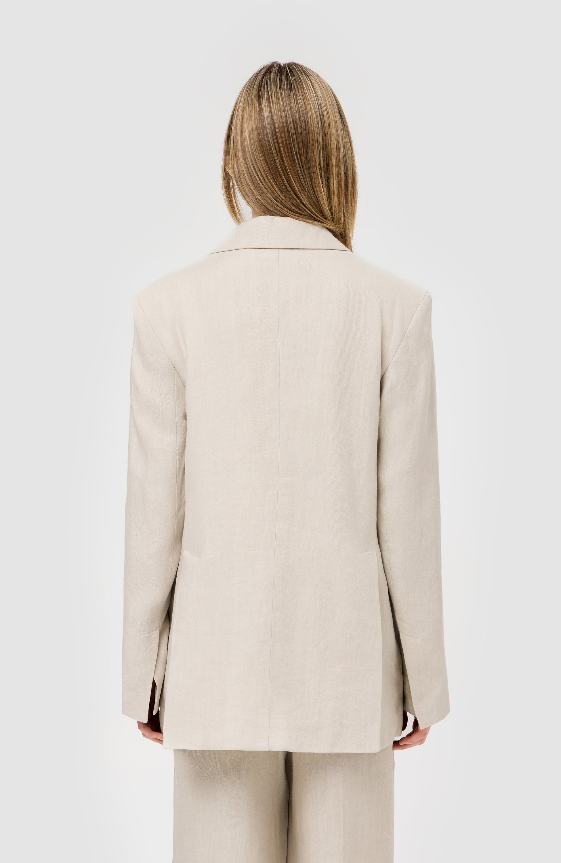 House of dagmar Neutral Classic linen blazer image 4