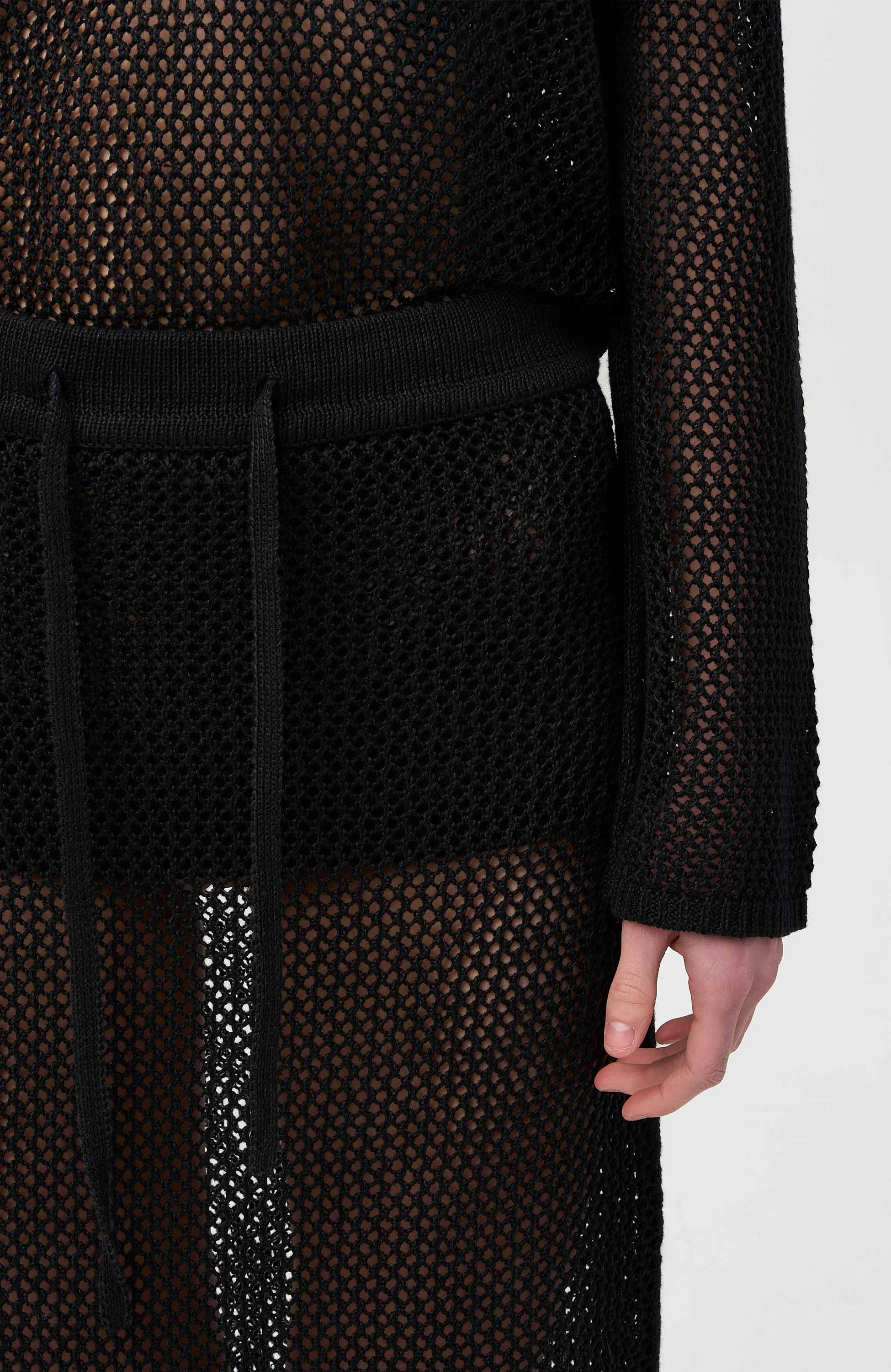 House of dagmar Black Crochet drawstring skirt image 5