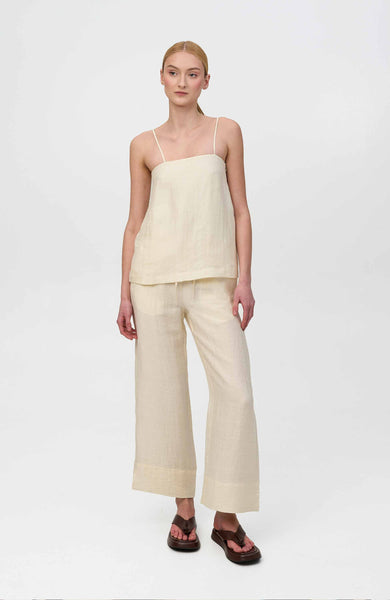 Linen drawstring trousers