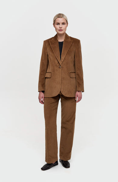 Corduroy straight-leg trousers