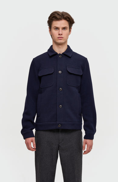 Patch-pocket wool jacket NASH