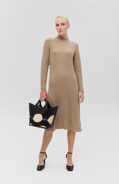 Mockneck ribbed dress
