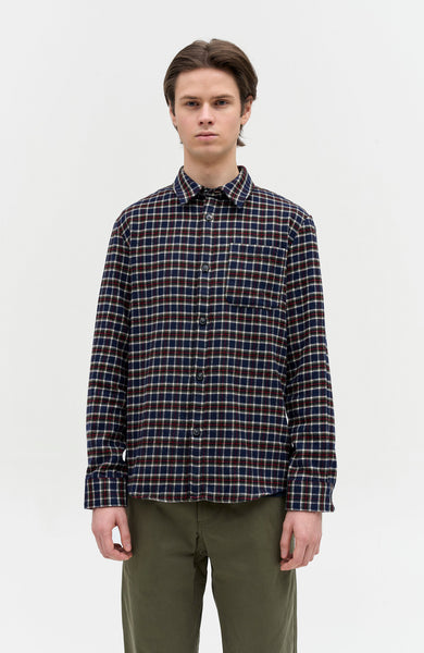 Check-pattern wool overshirt TREK