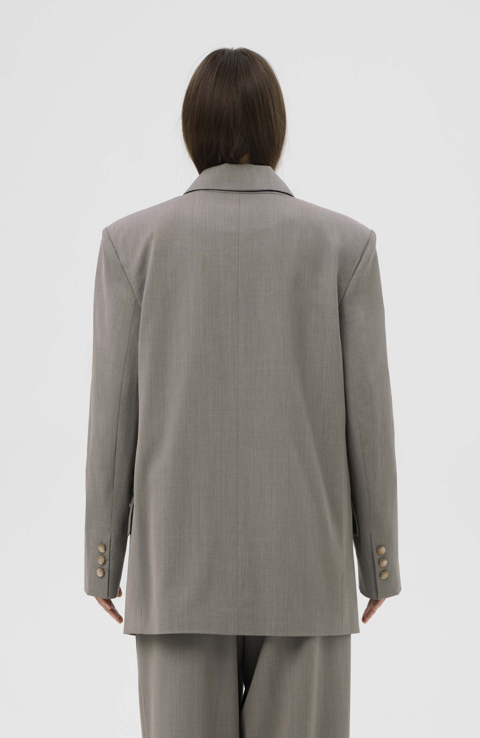 Beige brown Beige Marynarka garniturowa oversize image 4