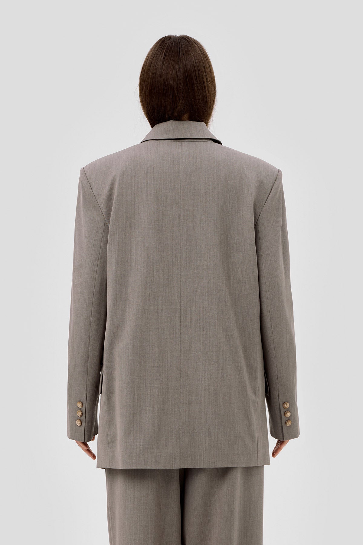 Beige brown Beige Oversized suit blazer image 4
