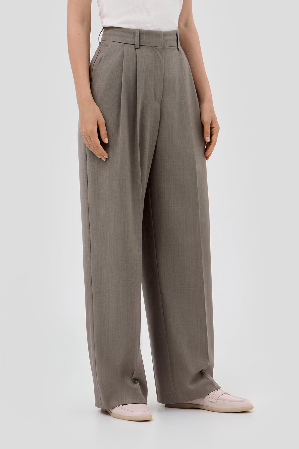 Beige brown Beige Wide-leg suit trousers image 3