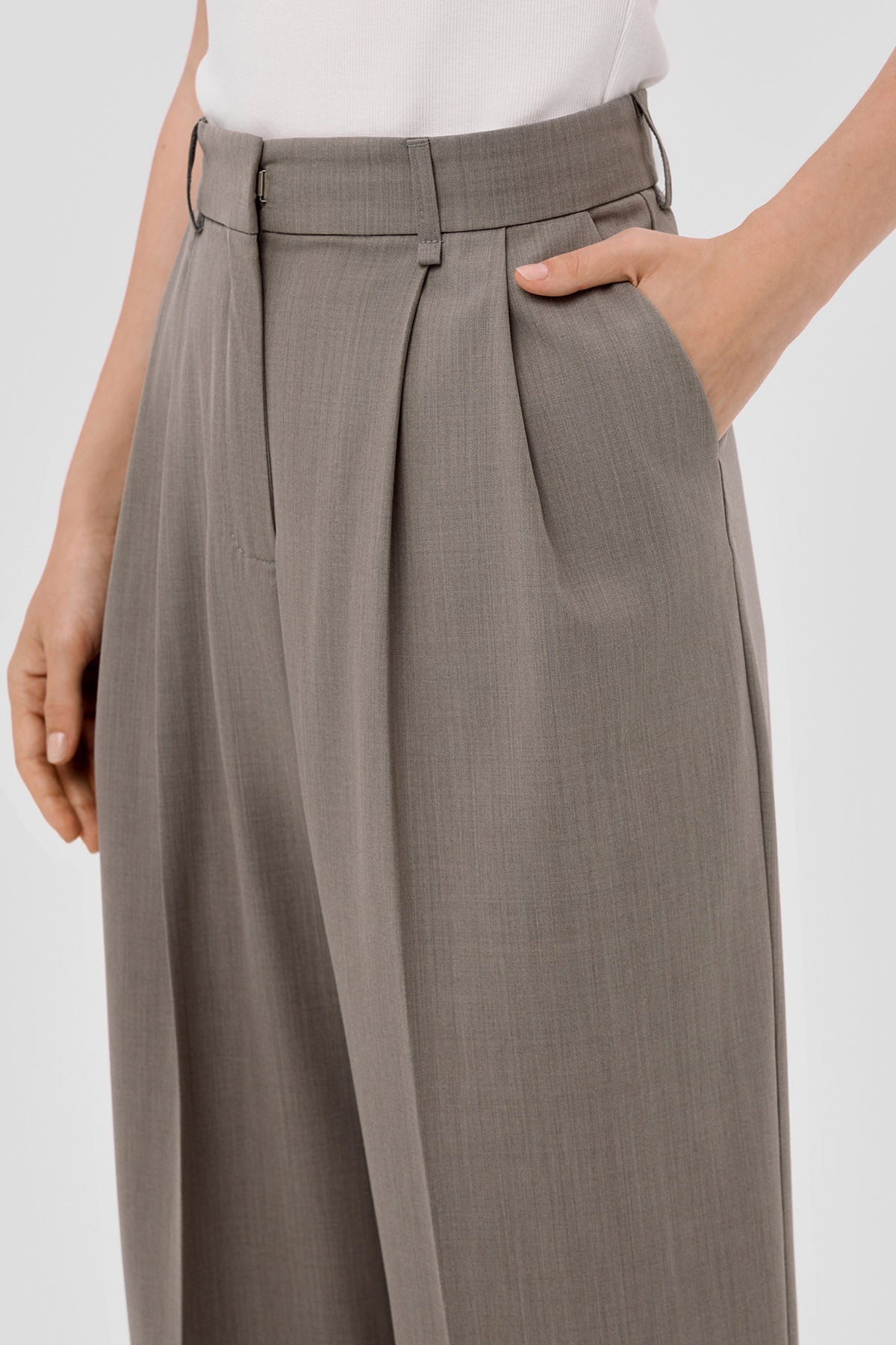 Beige brown Beige Wide-leg suit trousers image 5