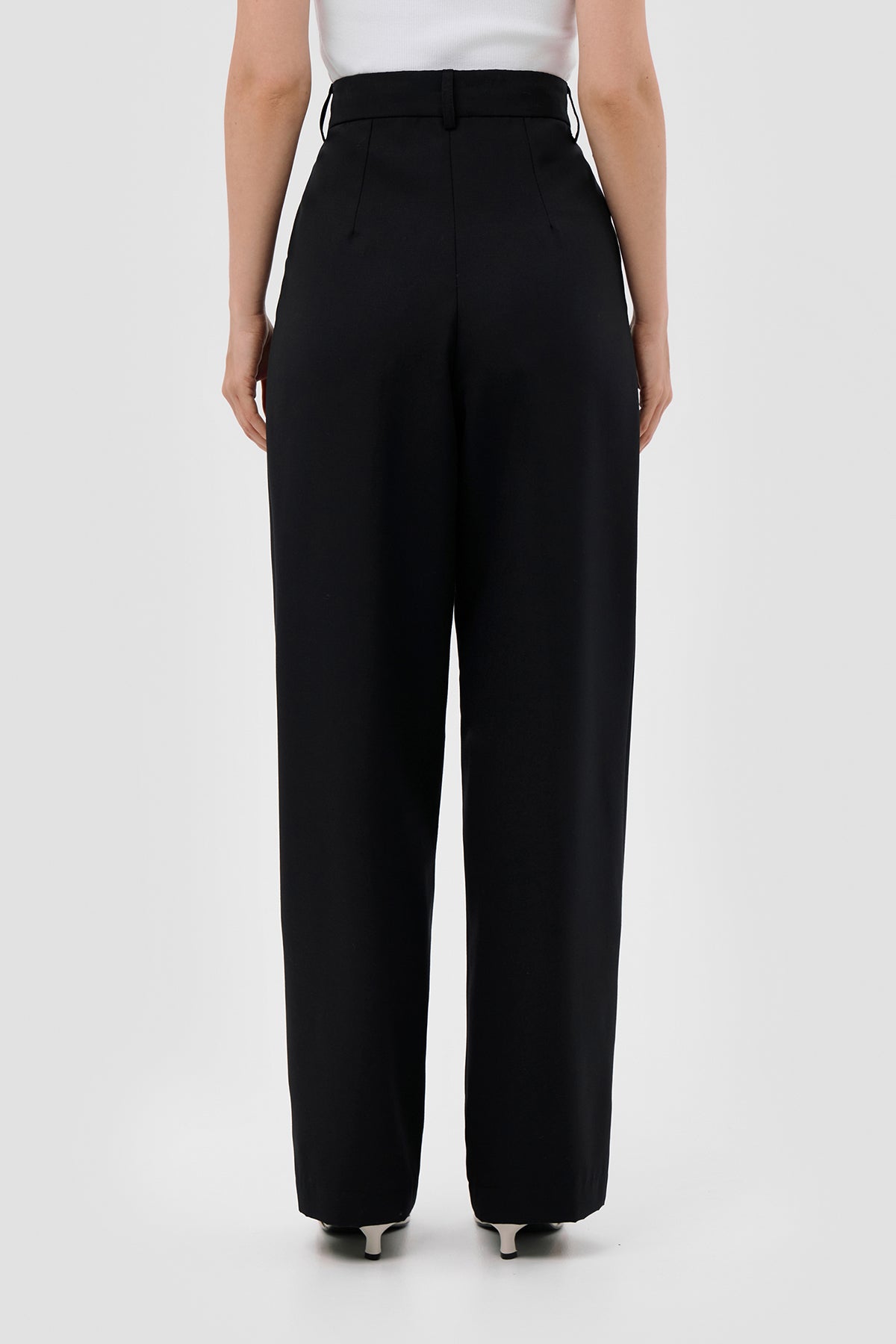Beige brown Black Wide-leg suit trousers image 5