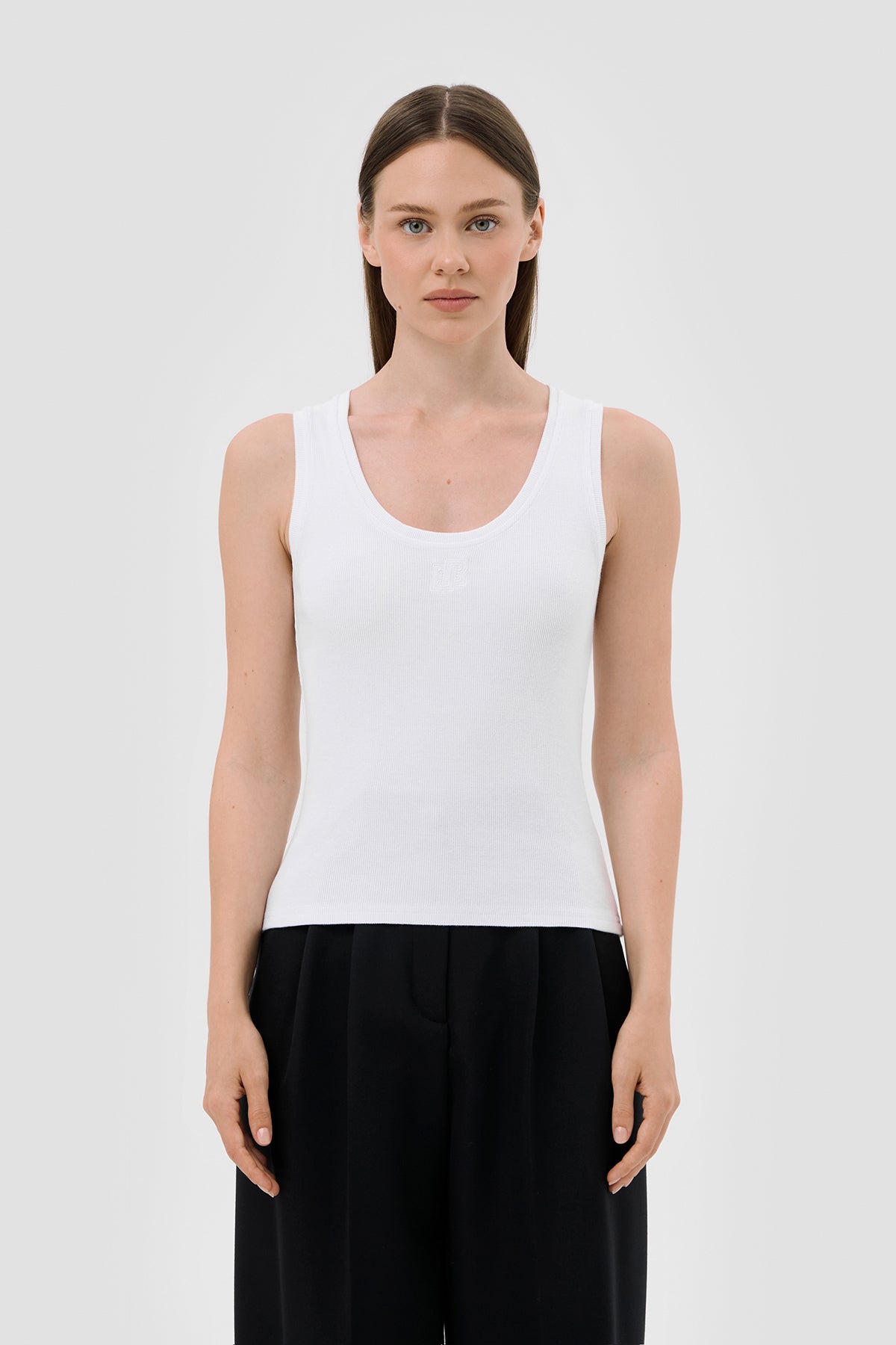 Prążkowany tank top
