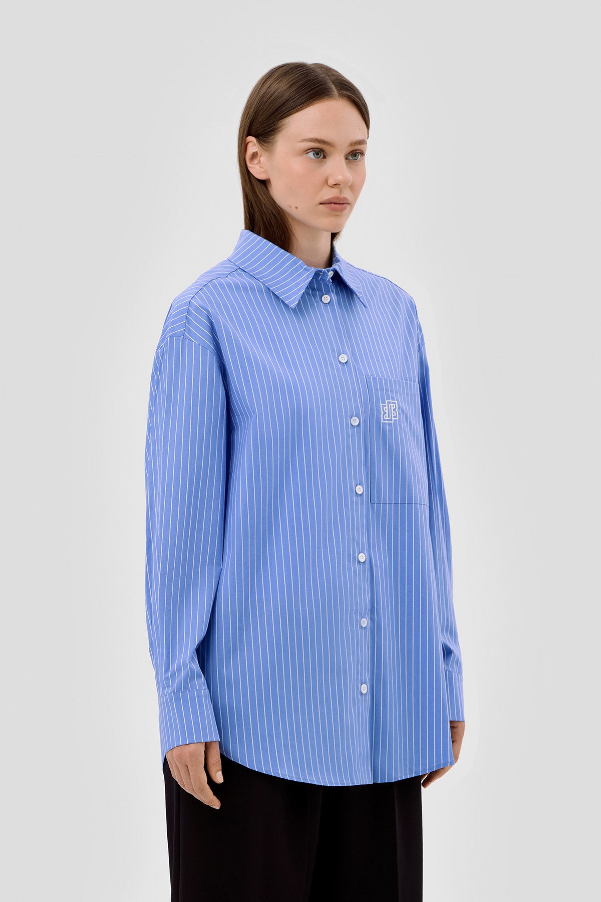 Beige brown Blue Striped cotton shirt image 4