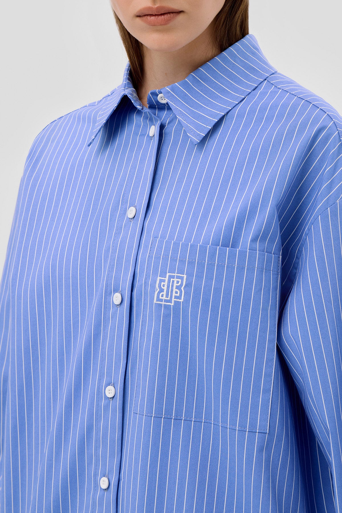 Beige brown Blue Striped cotton shirt image 6