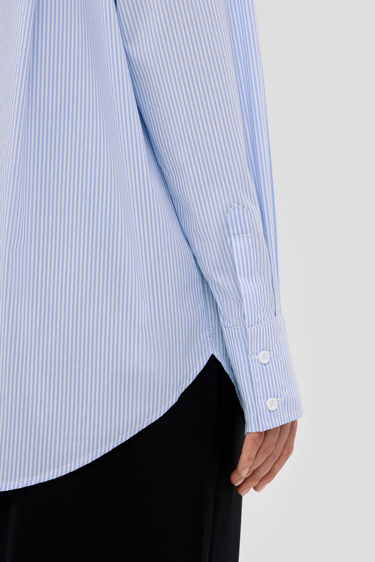 Beige brown Blue Oversized striped shirt image 6