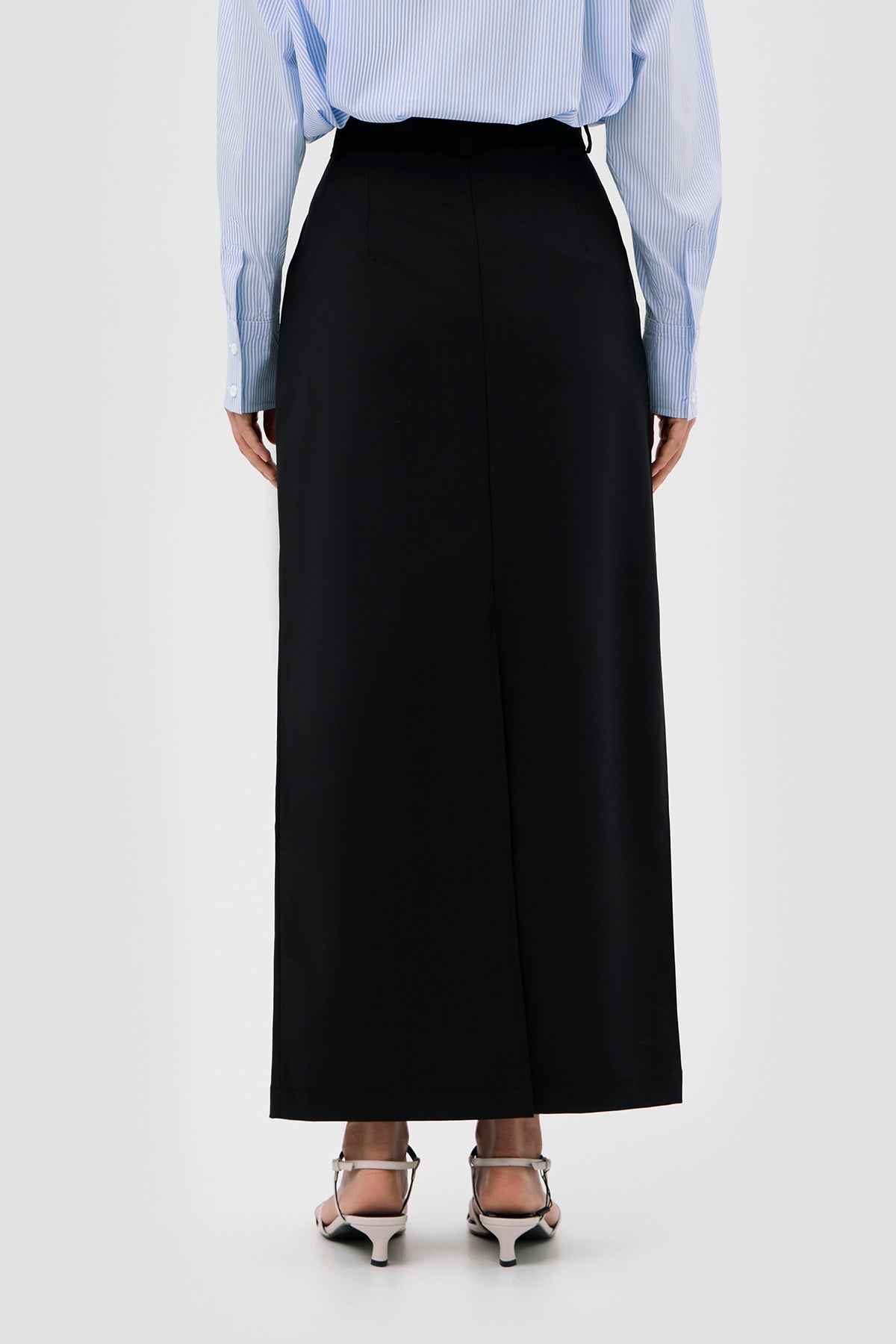 Beige brown Black Tailored maxi skirt image 4