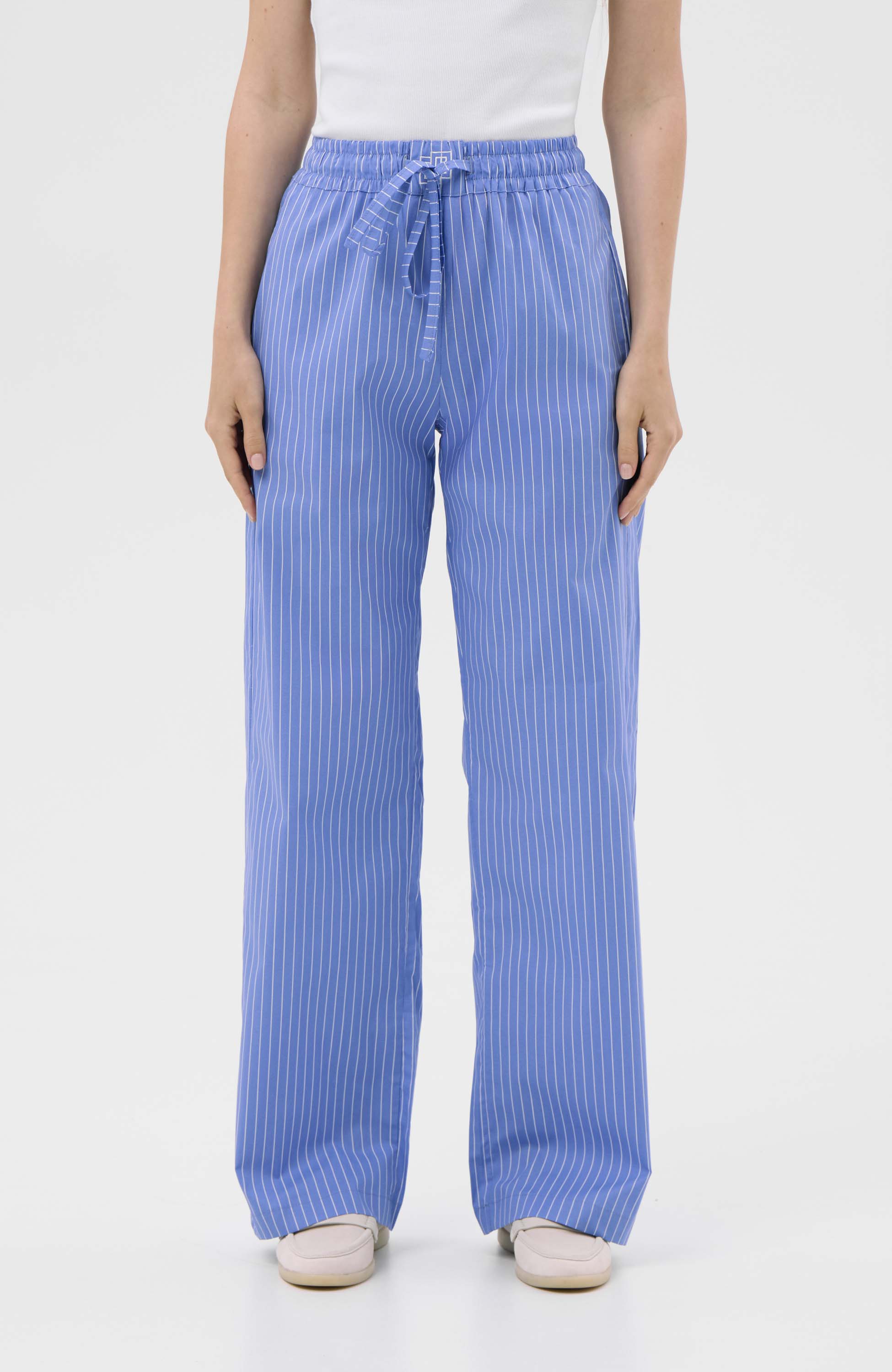 Striped cotton pants