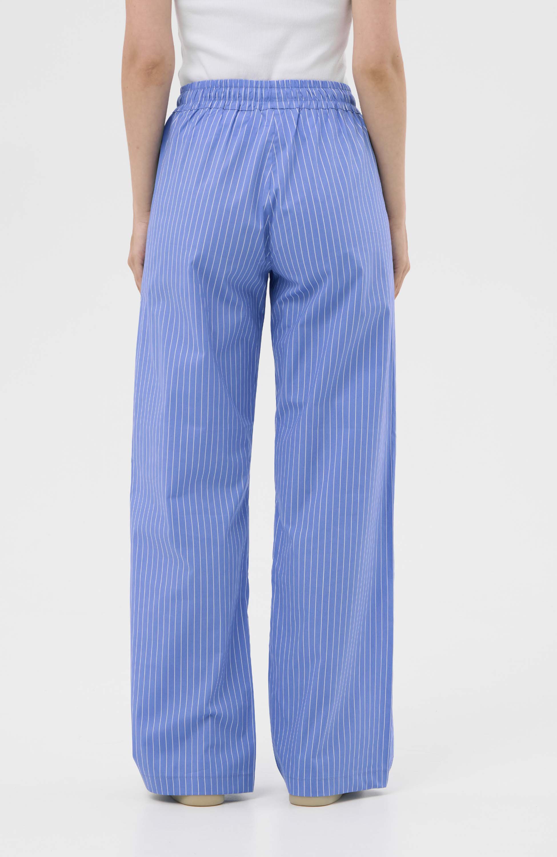 Beige brown Blue Bawełniane spodnie image 4